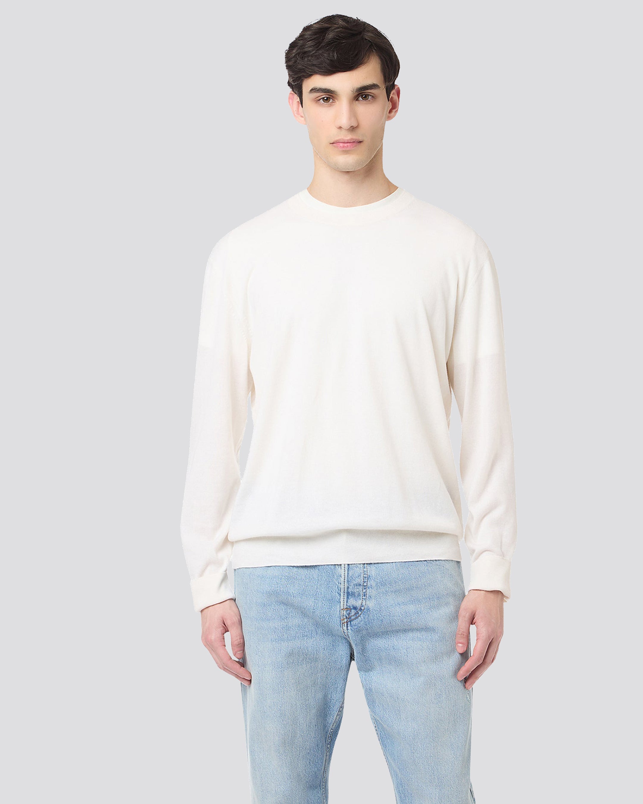 CREW NECK GAUZE SWEATER