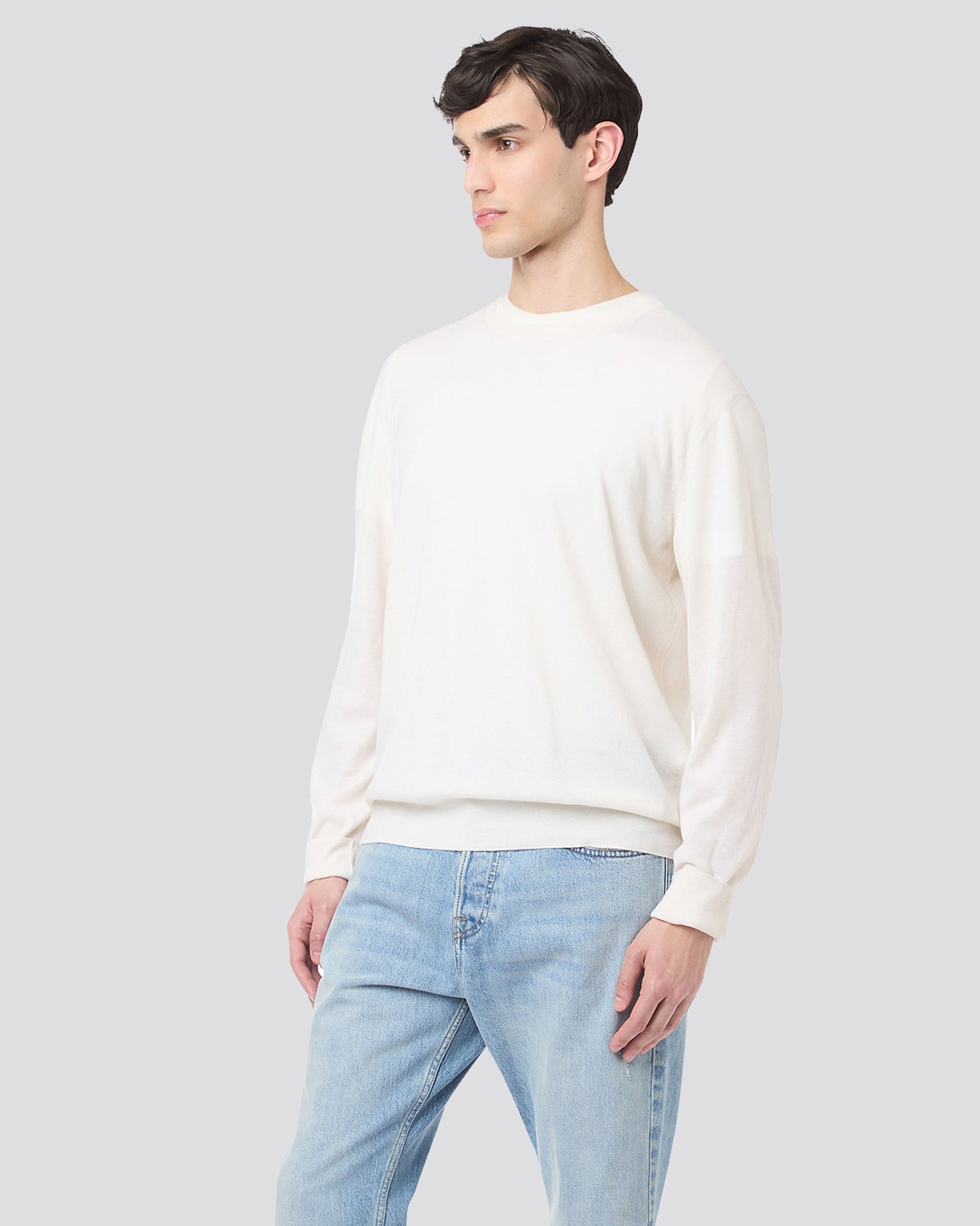 CREW NECK GAUZE SWEATER - 2