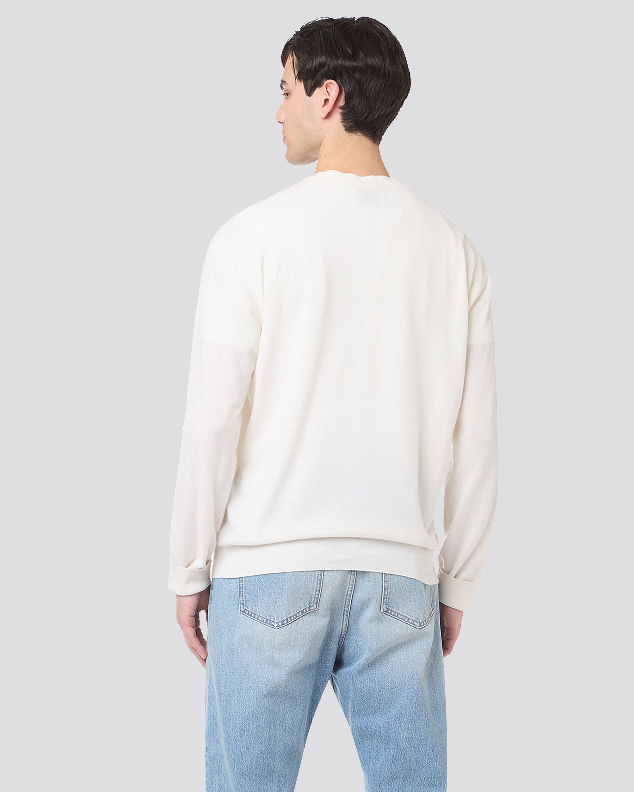 CREW NECK GAUZE SWEATER - 3