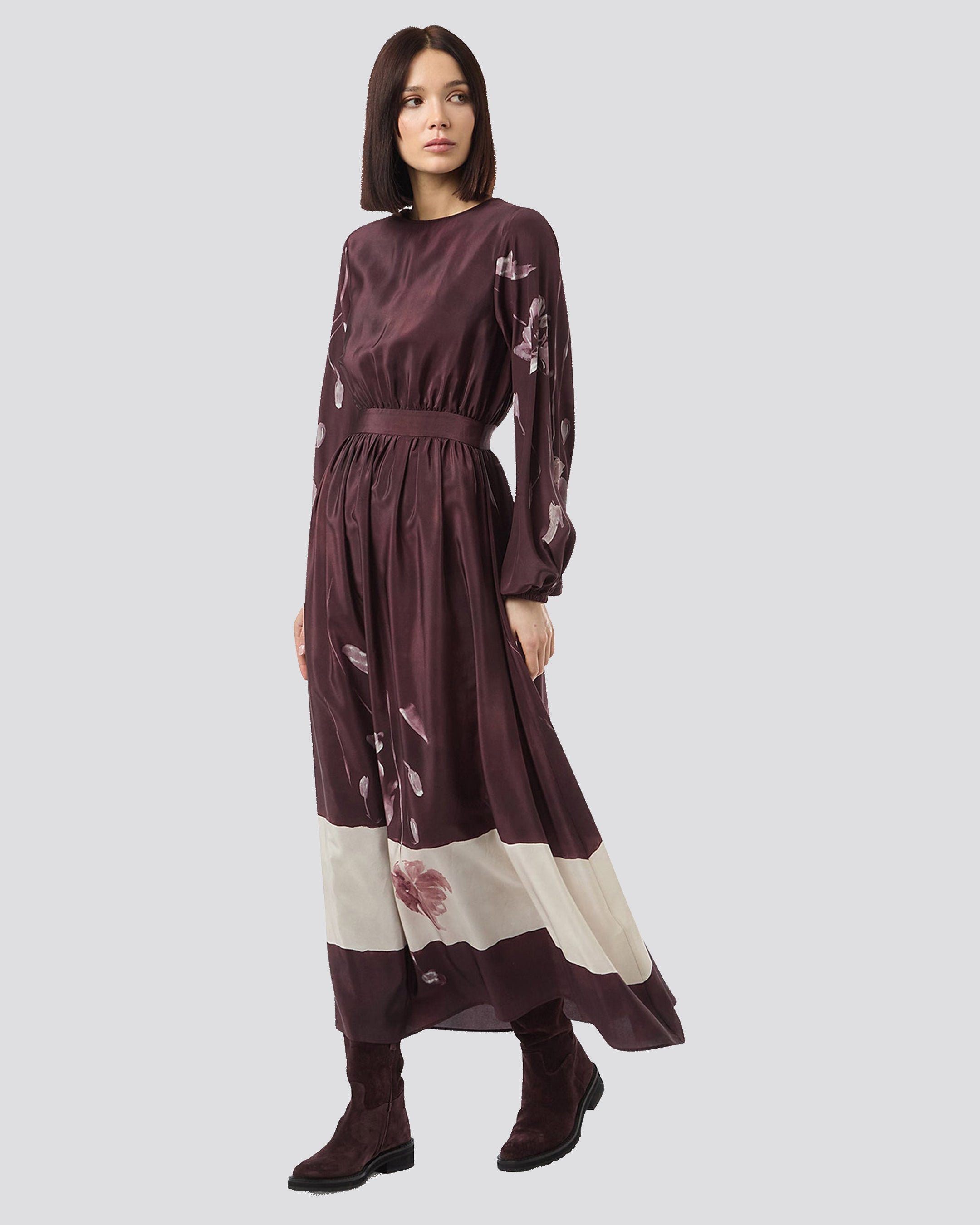 PRINTED LONG SLEEVE DRESS - 6