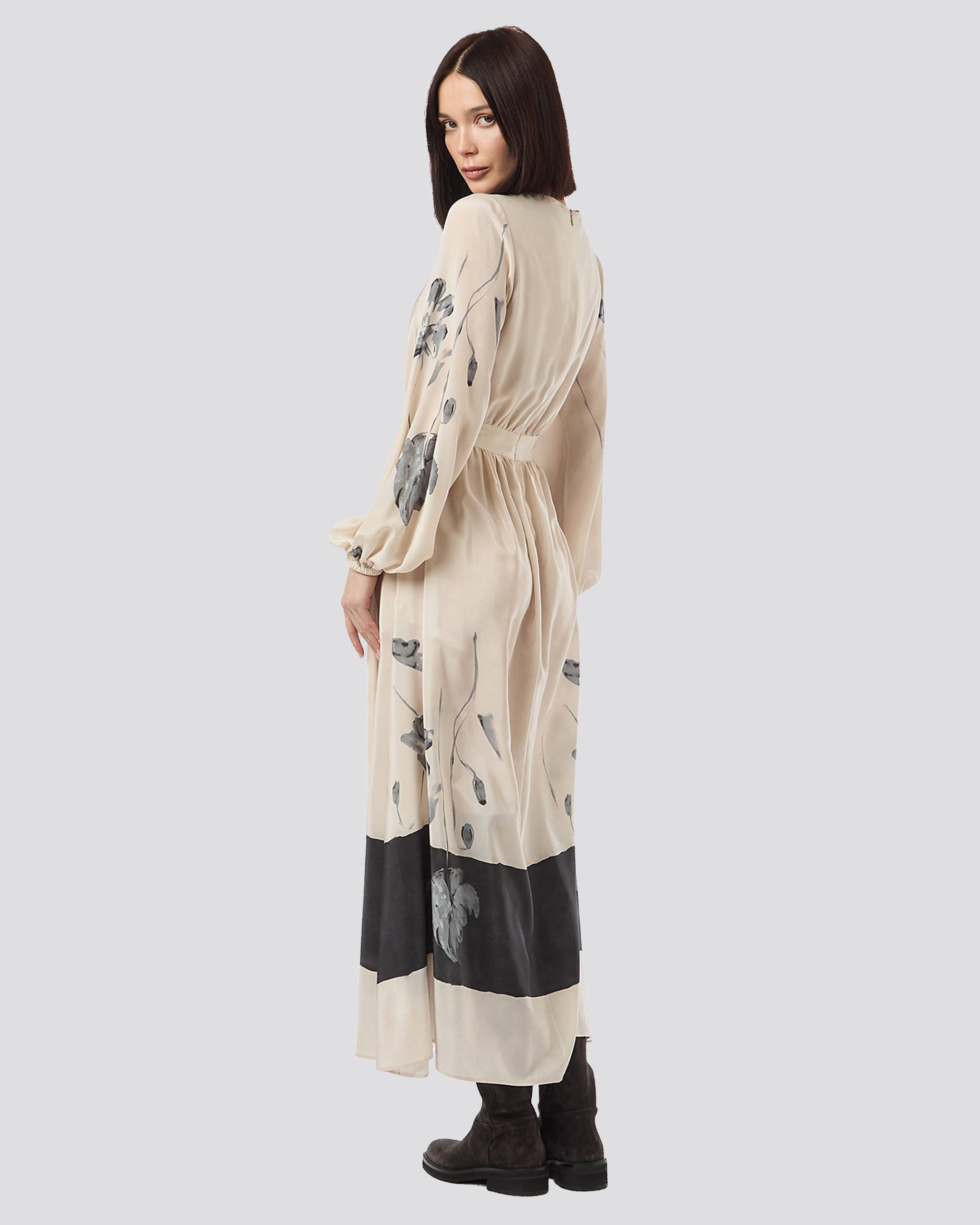 PRINTED LONG SLEEVE DRESS - 3
