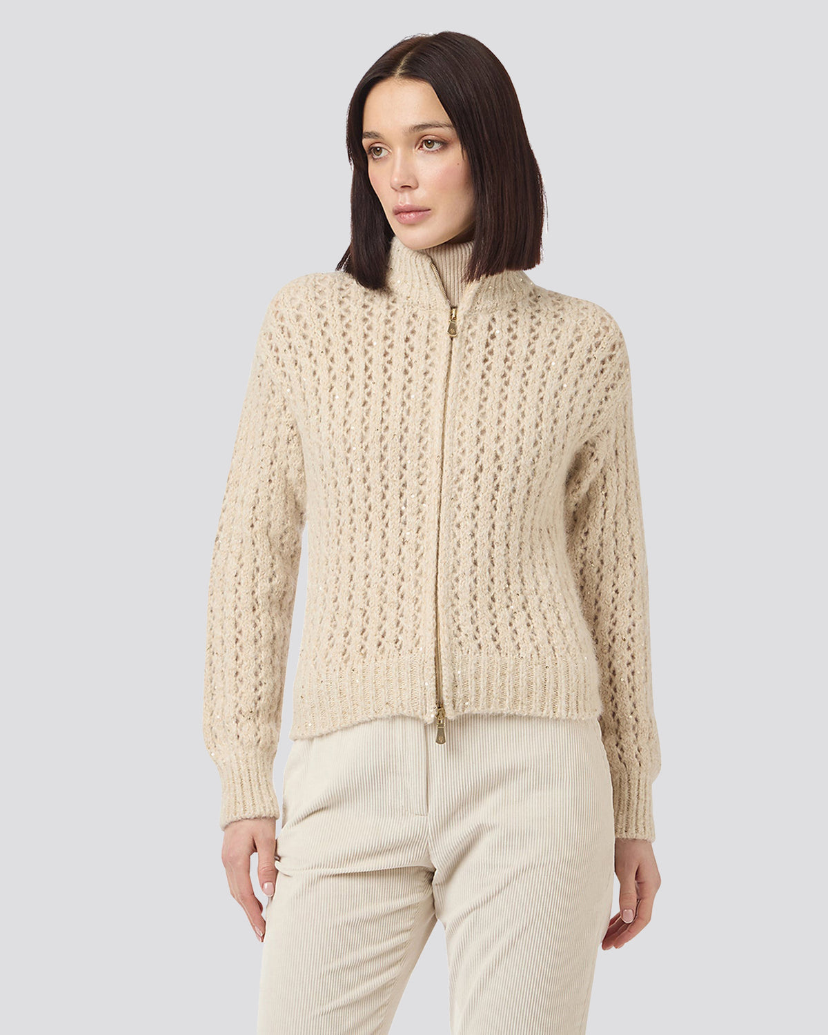MAGLIA FULL ZIP ALPACA LANA - 1