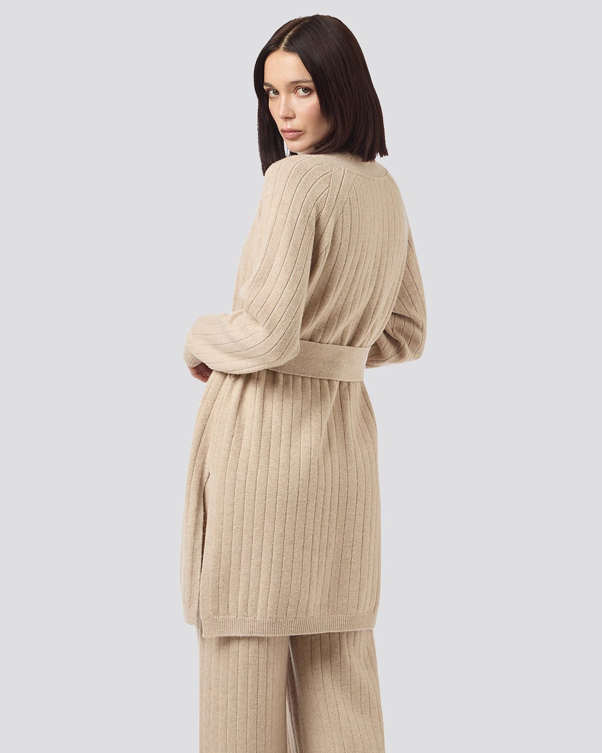 RIBBED KNIT CARDIGAN - 2