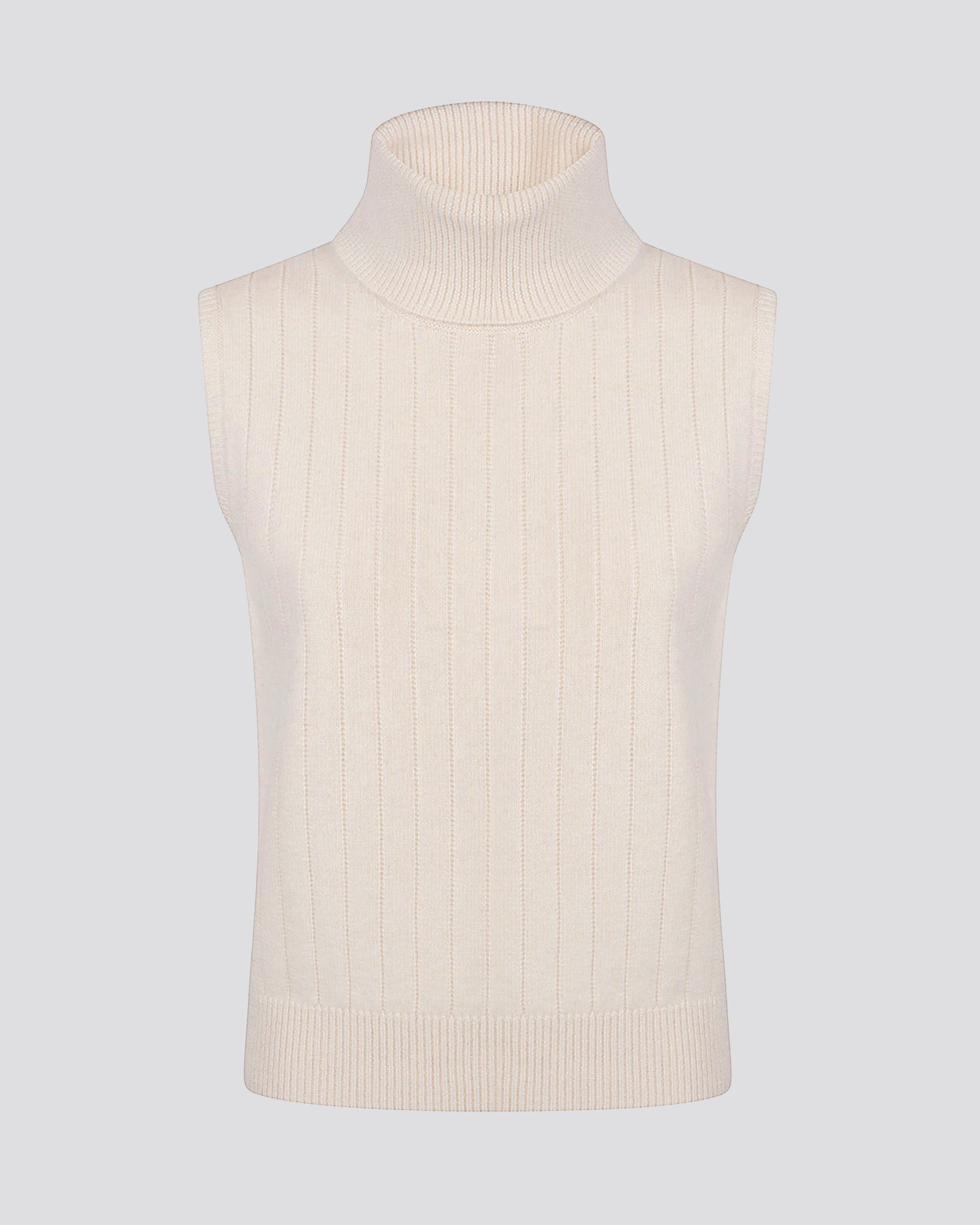 RIBBED SLEEVELESS SWEATER