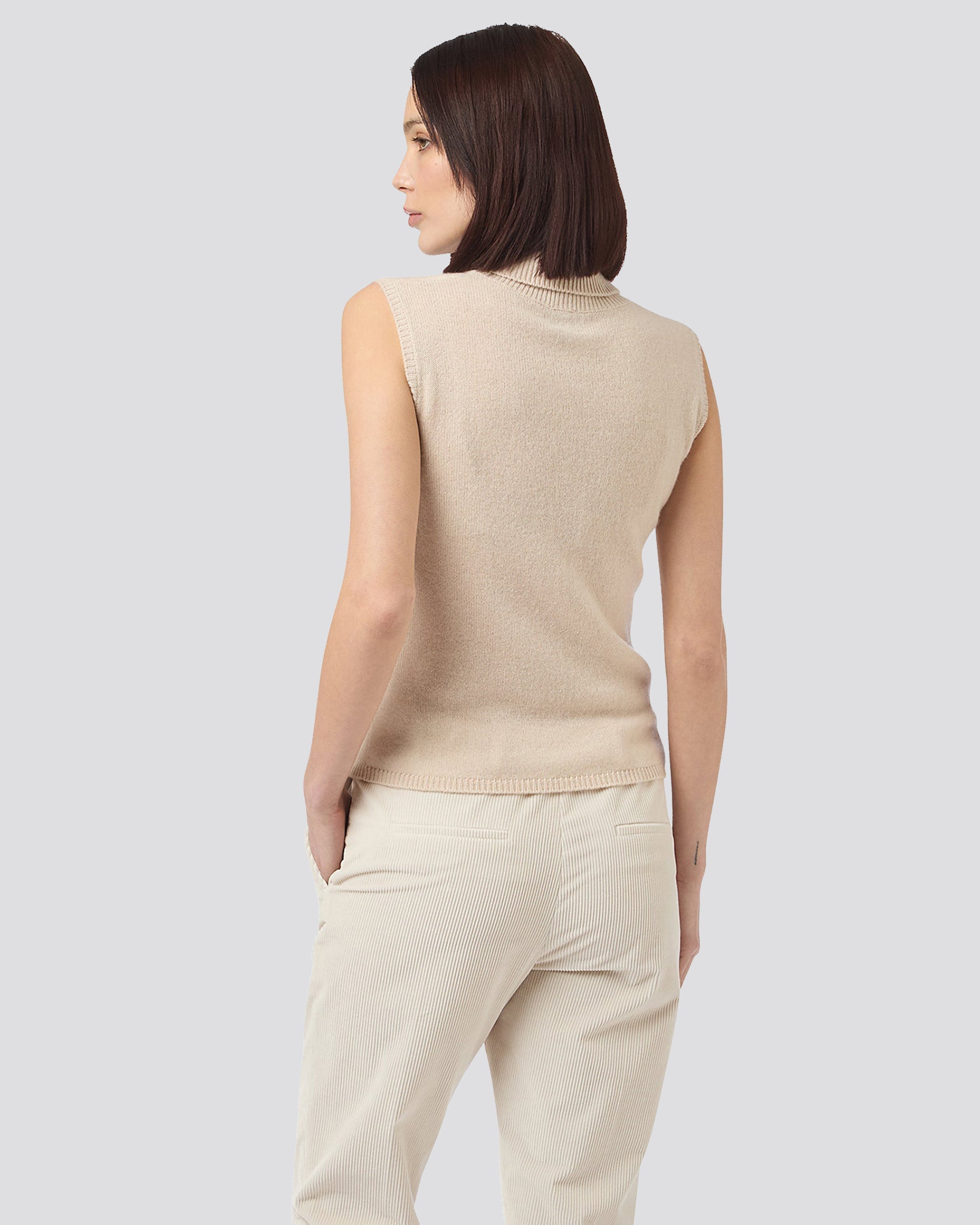 SLEEVELESS GAUZE SWEATER - 3