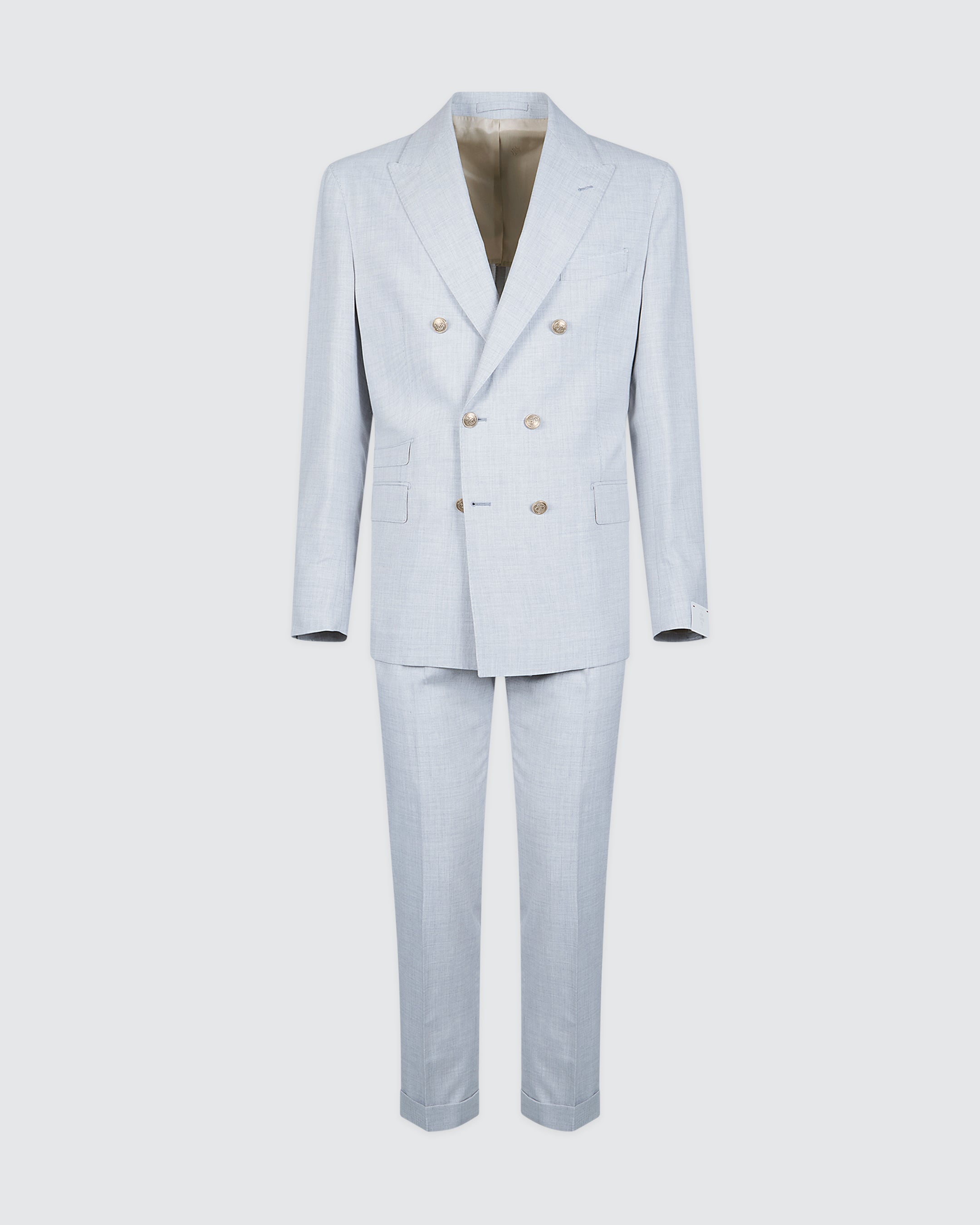 Men's Double-Breasted Wool Cotton and Silk Suit - 6