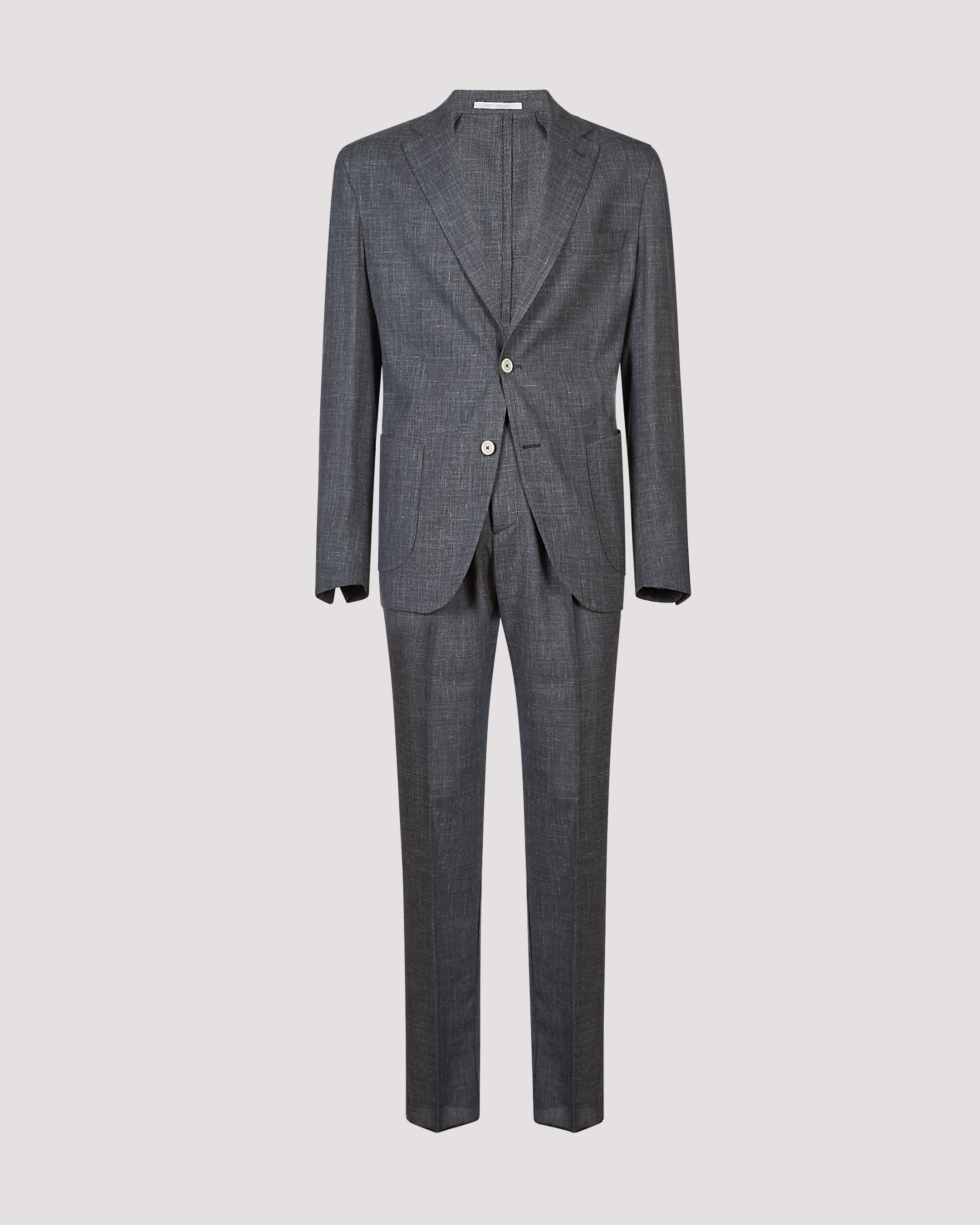 Men's Single-Breasted Wool Silk Linen Slim Suit - 6