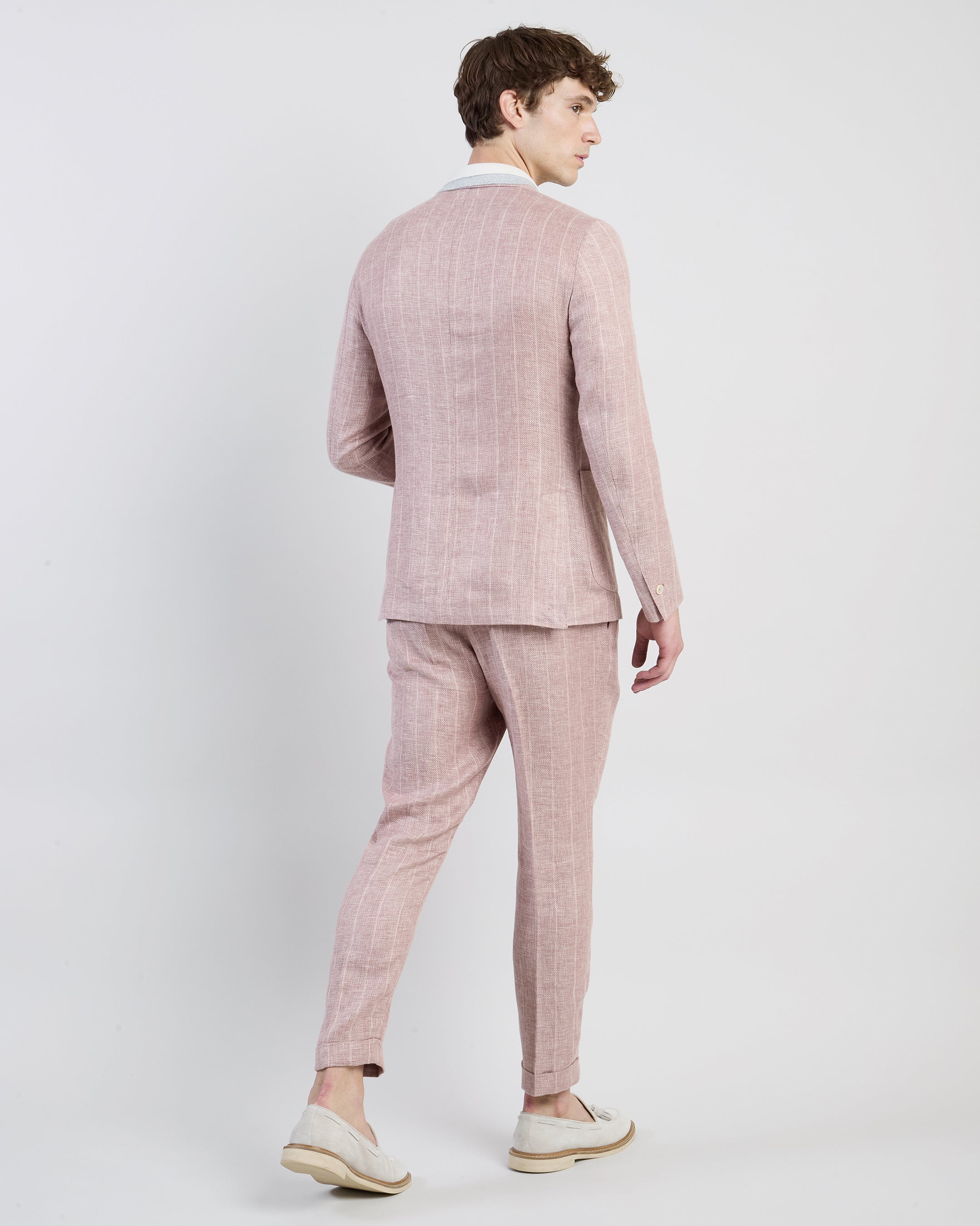 Single-Breasted Linen Cashmere and Silk Slim Suit alternative
