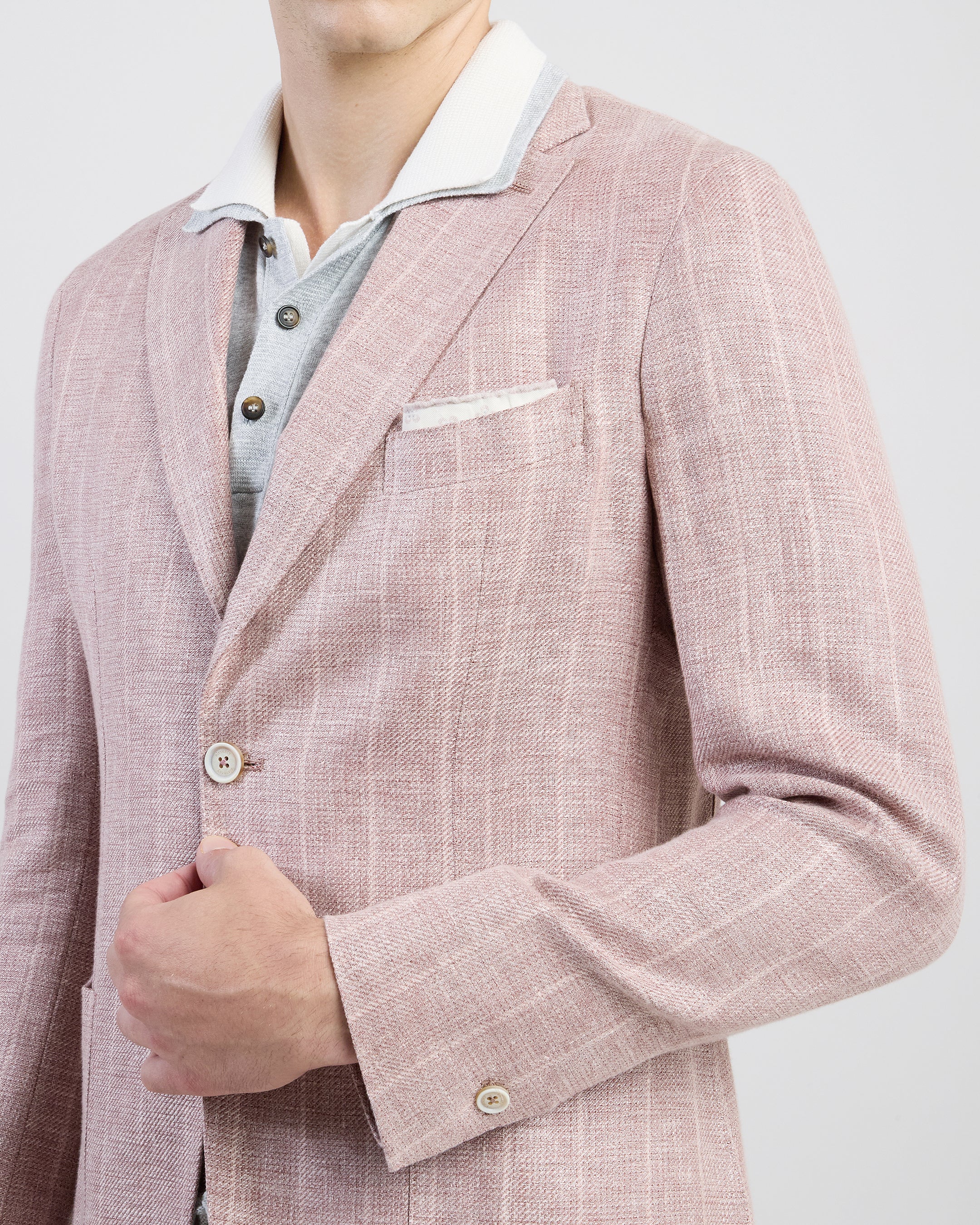 Single-Breasted Linen Cashmere and Silk Slim Suit - 3