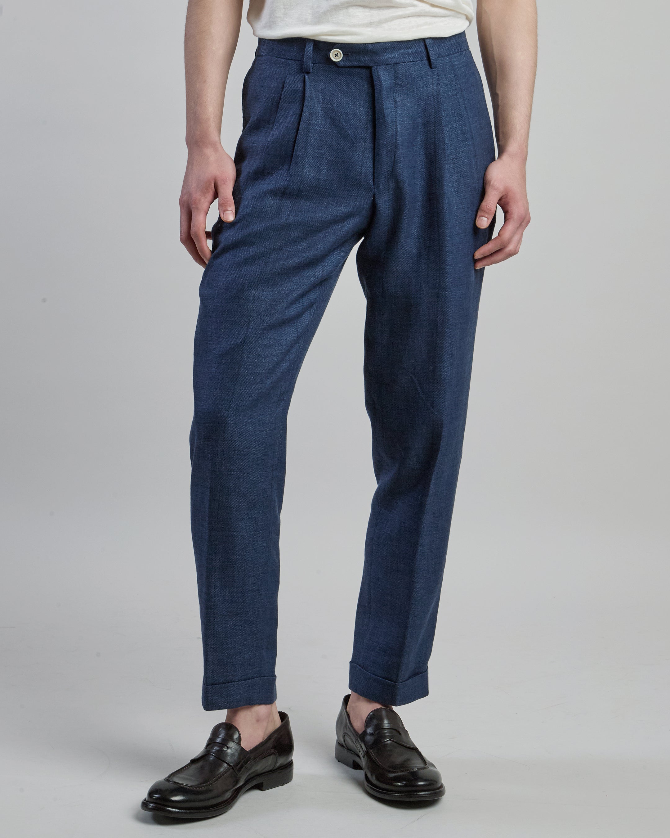 Men's Single-Breasted Linen Wool and Silk Suit