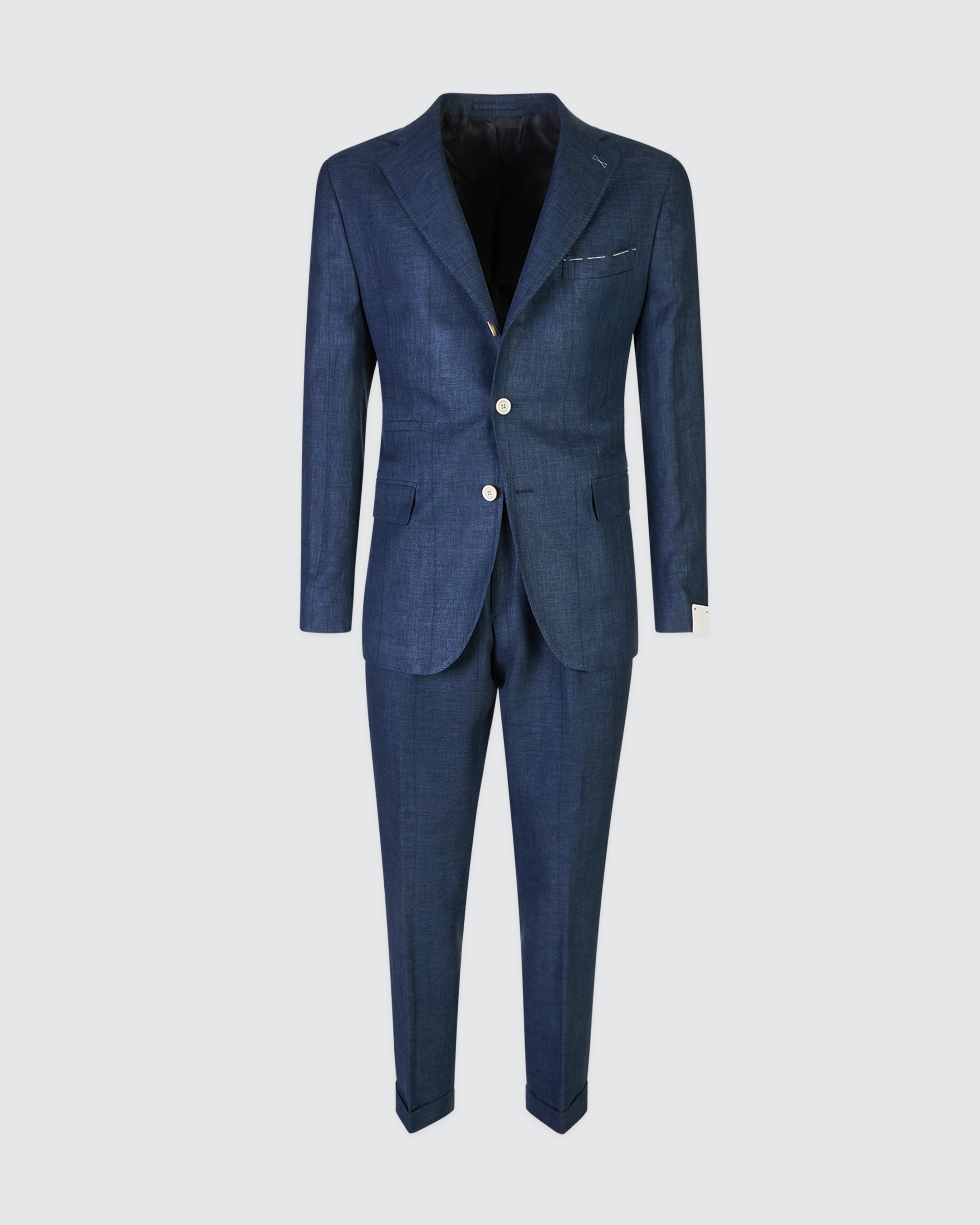 Men's Single-Breasted Linen Wool and Silk Suit - 7