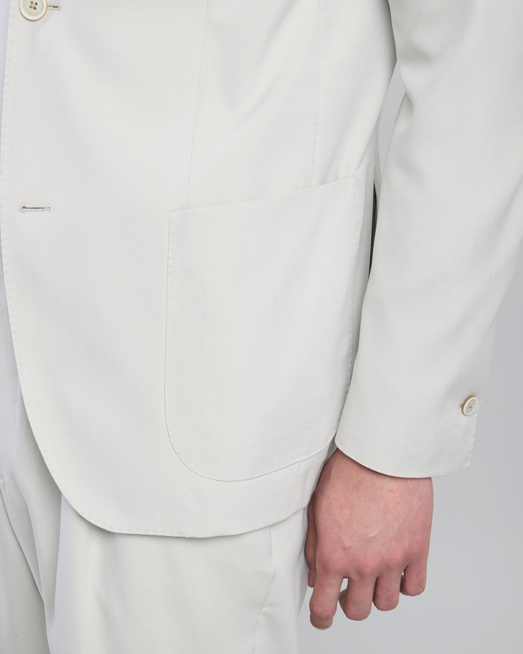 Single-Breasted Silk Suit with Double Pleats Slim Fit - 5