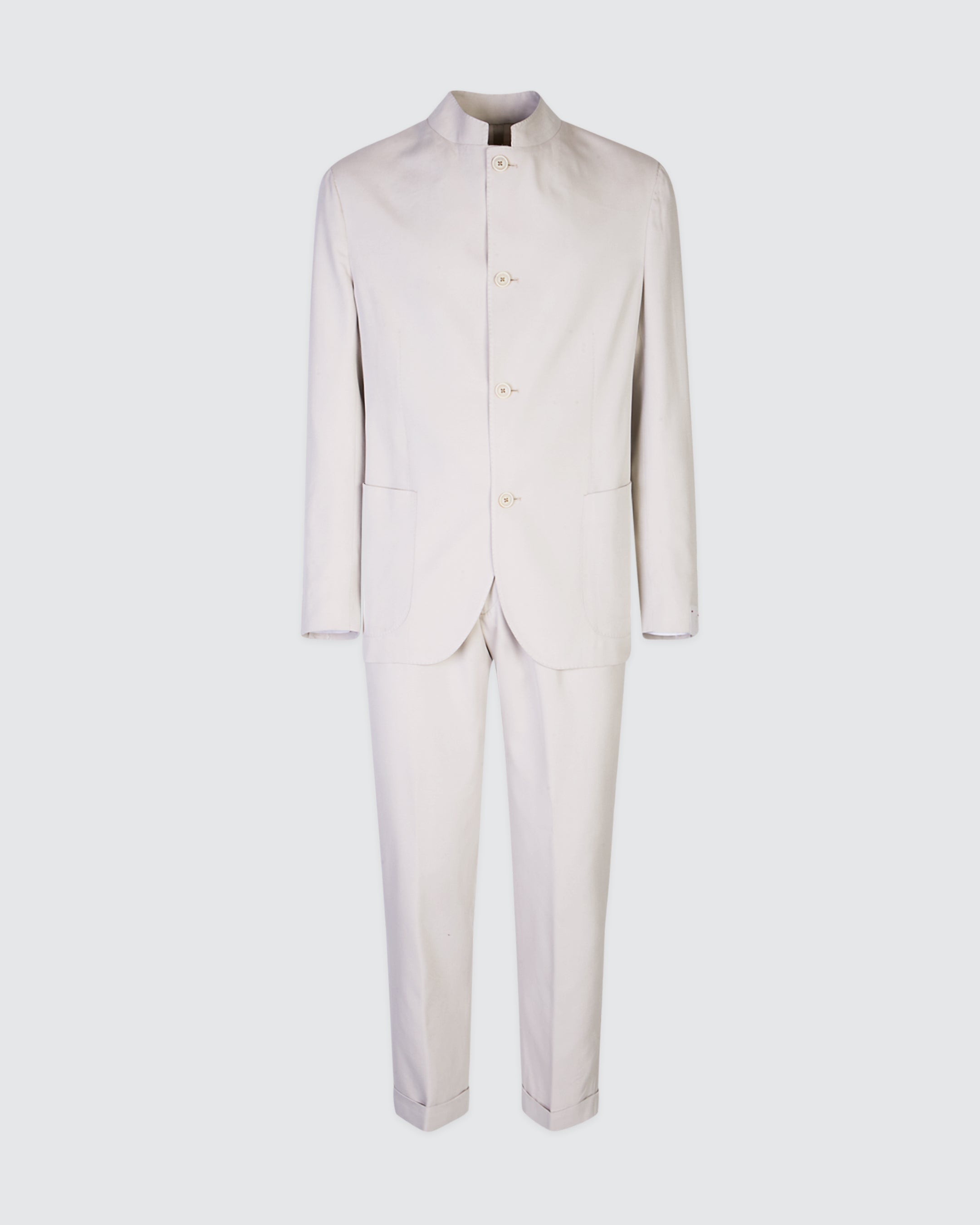 Single-Breasted Silk Suit with Double Pleats Slim Fit - 7