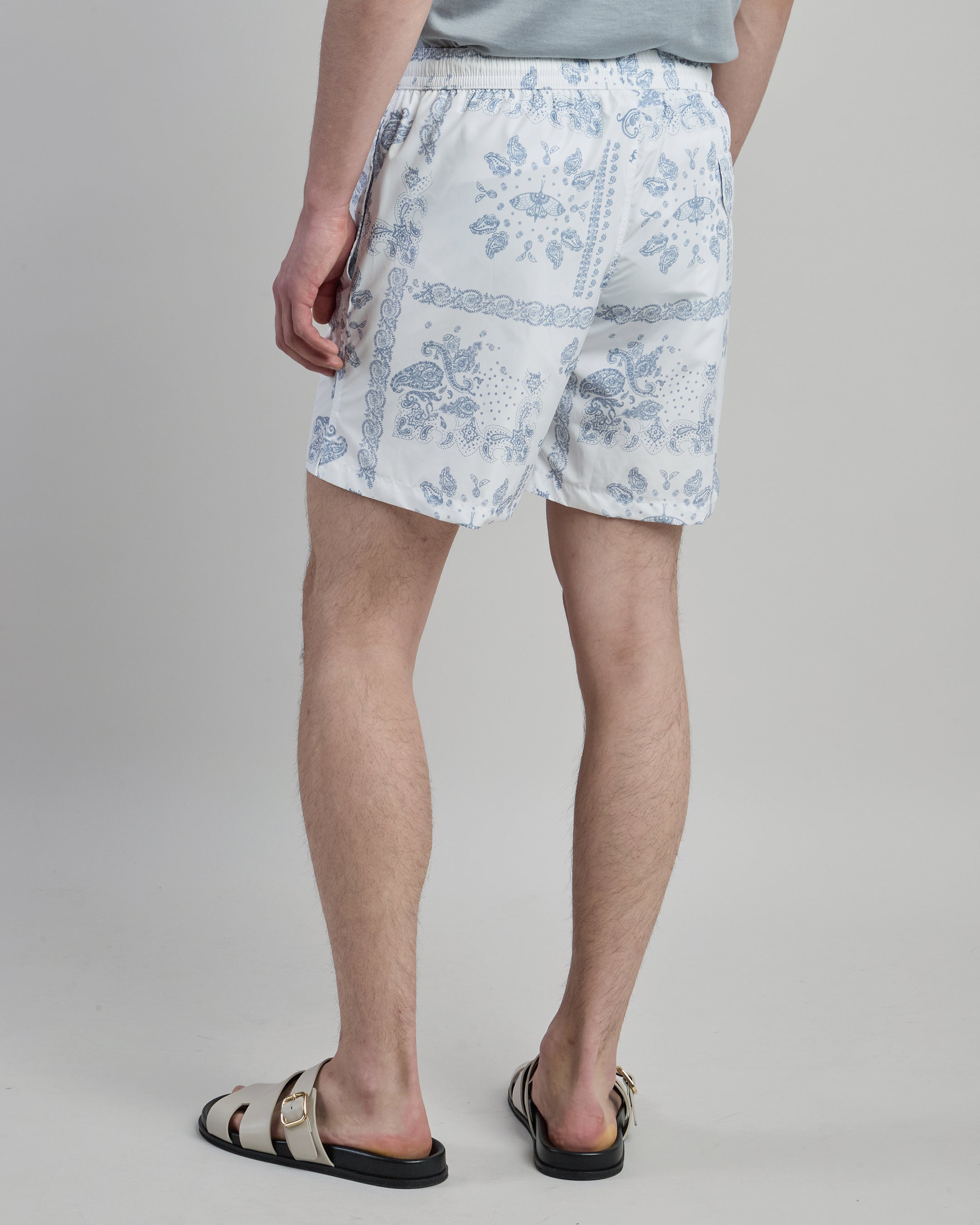 Men's Paisley Print Technical Fabric Swim Shorts - 2