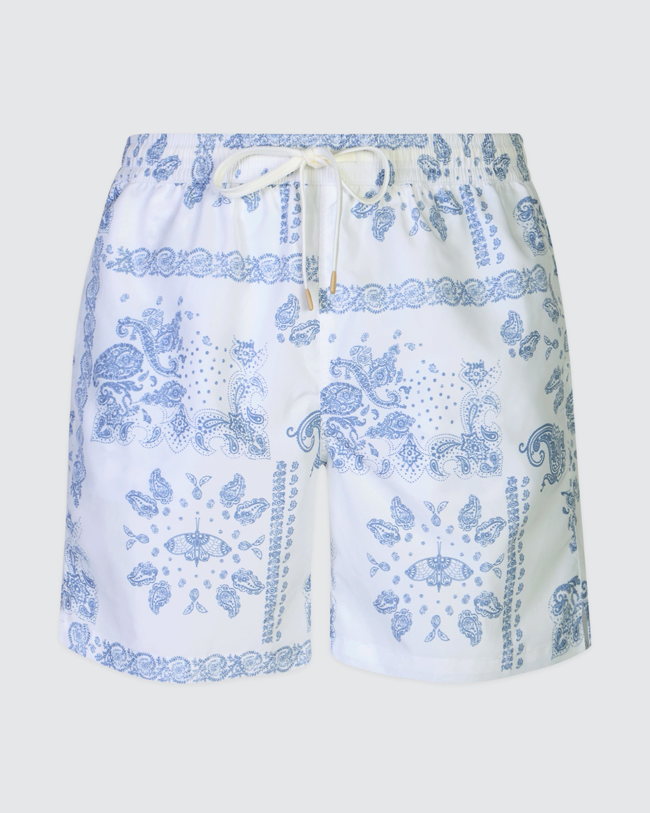 Men's Paisley Print Technical Fabric Swim Shorts - 4