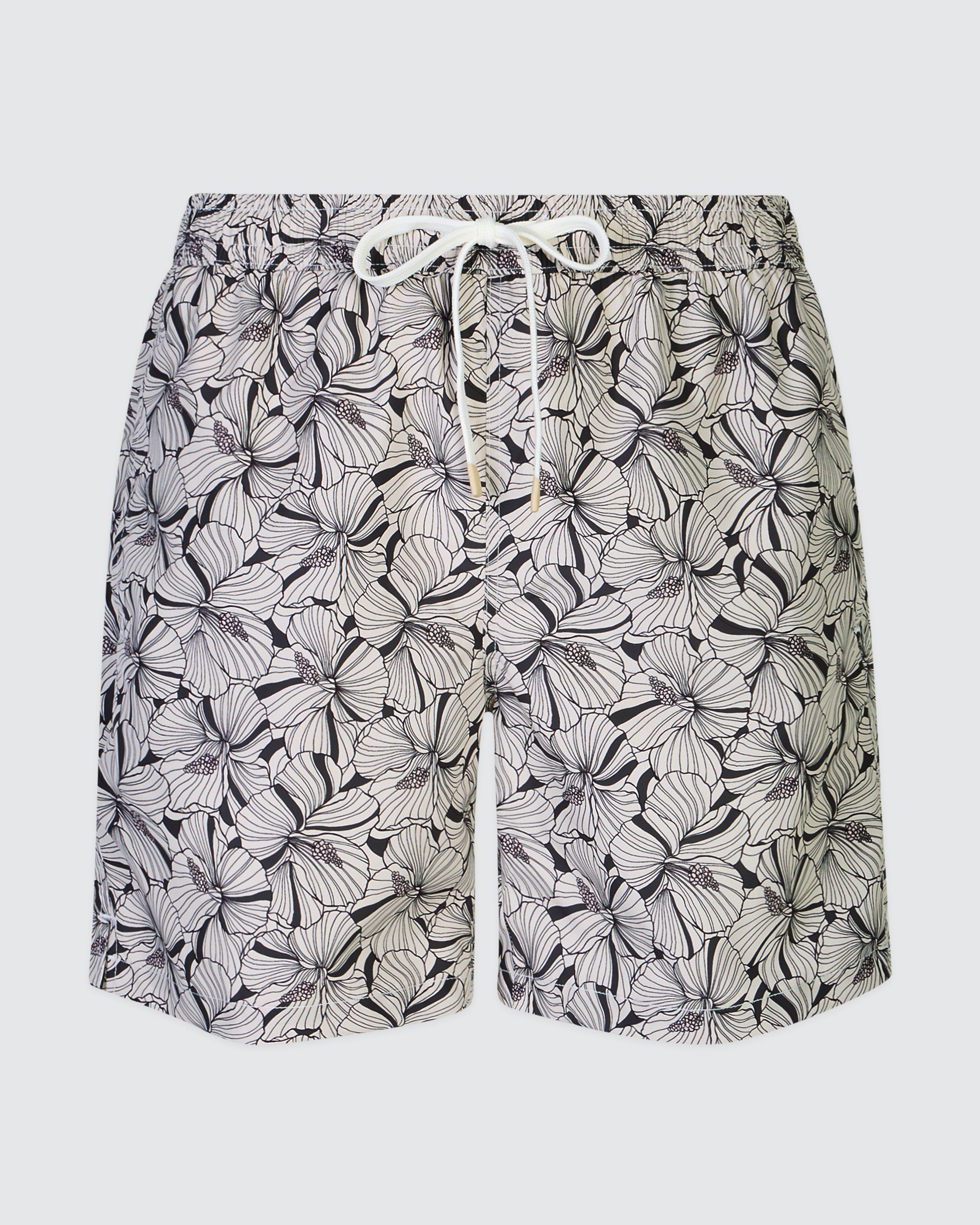 Men's Floral Print Technical Fabric Swim Shorts - 4