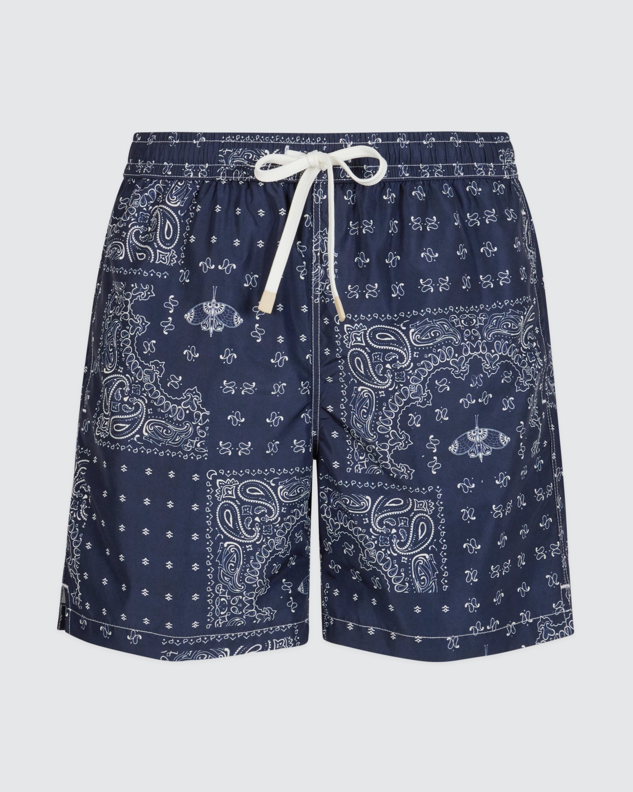 Men's Paisley Print Technical Fabric Swim Shorts