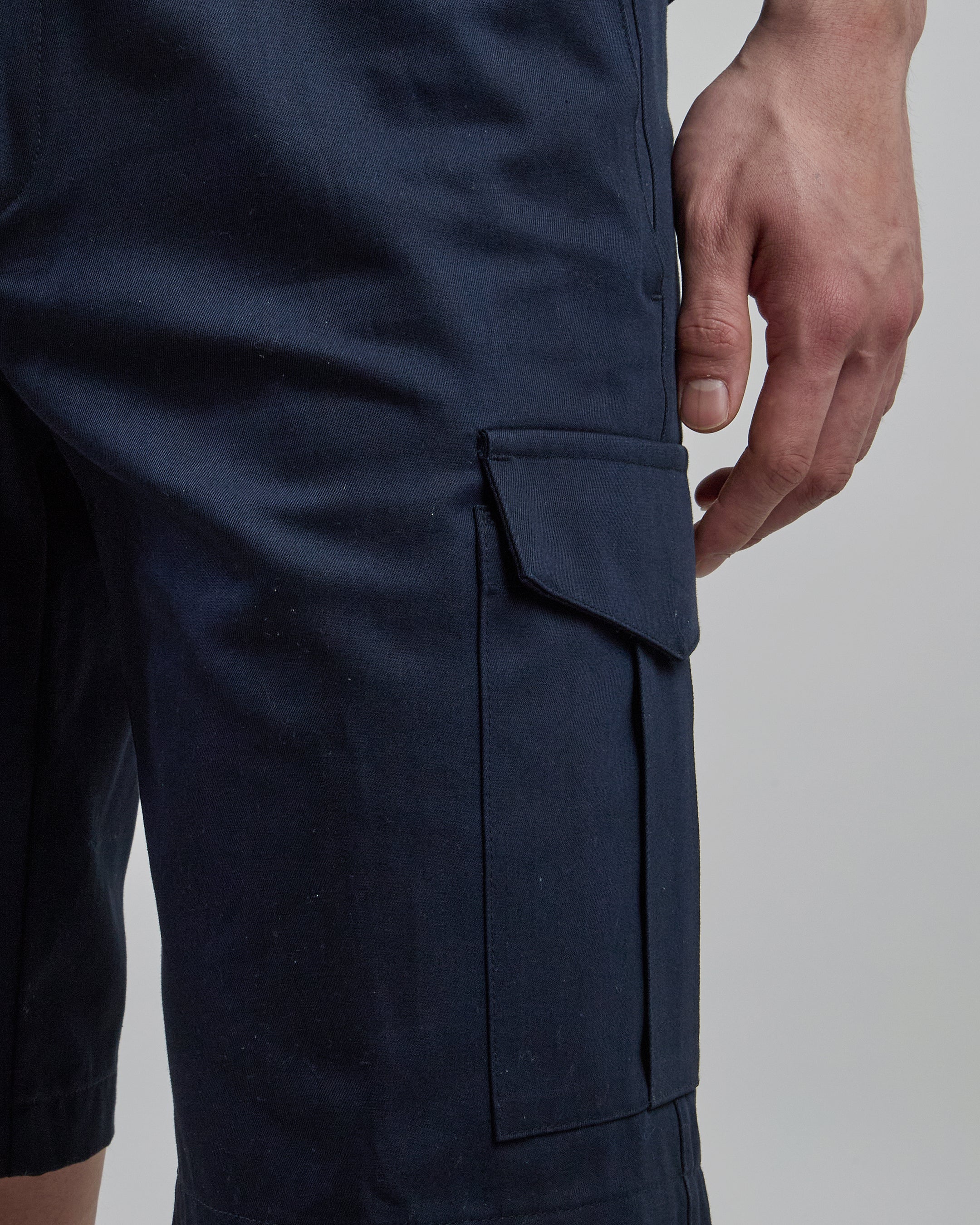 Men's Cotton Cargo Bermuda Shorts with Elastic Waist