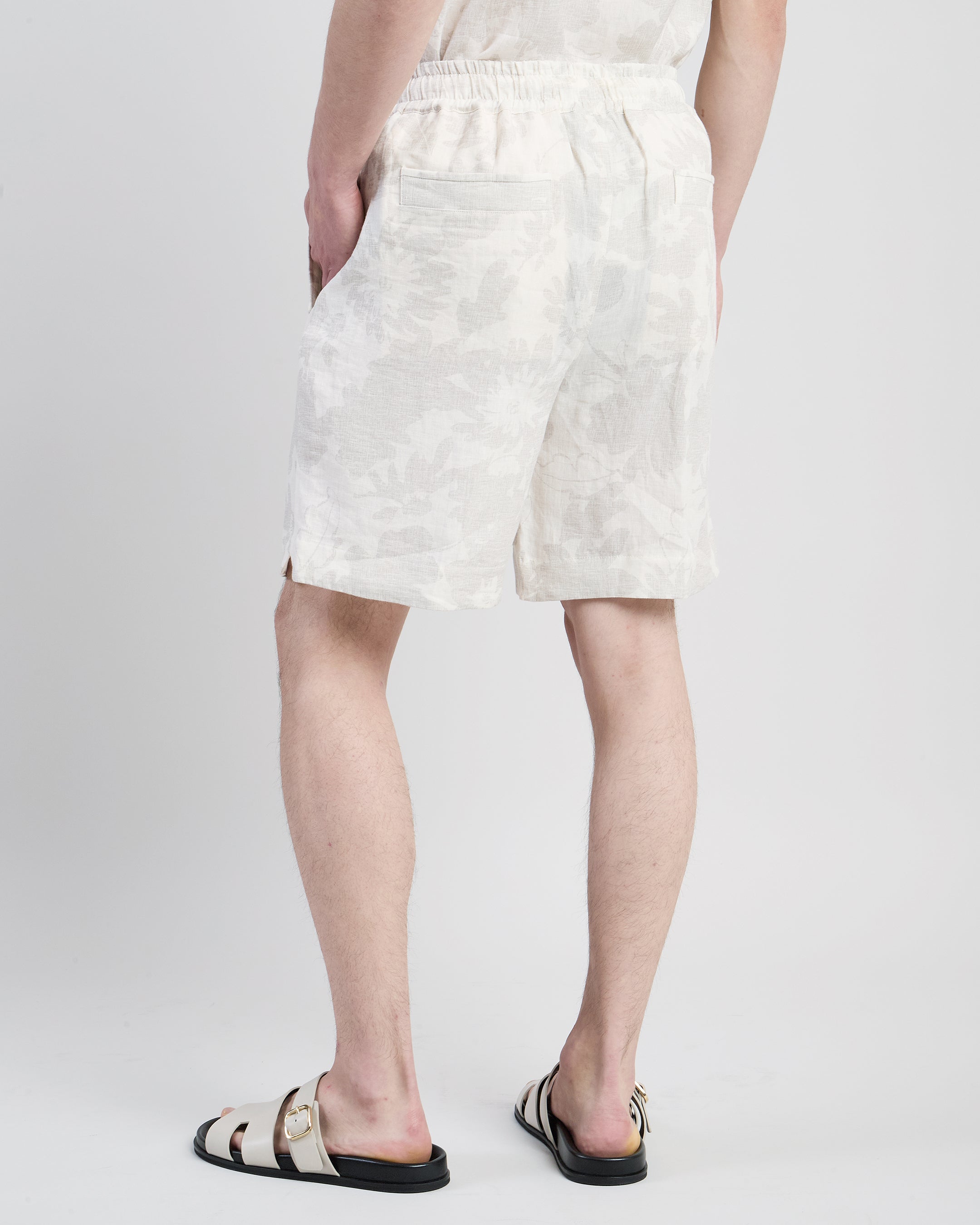 Men's Athletic Linen Bermuda Shorts with Drawstring alternative