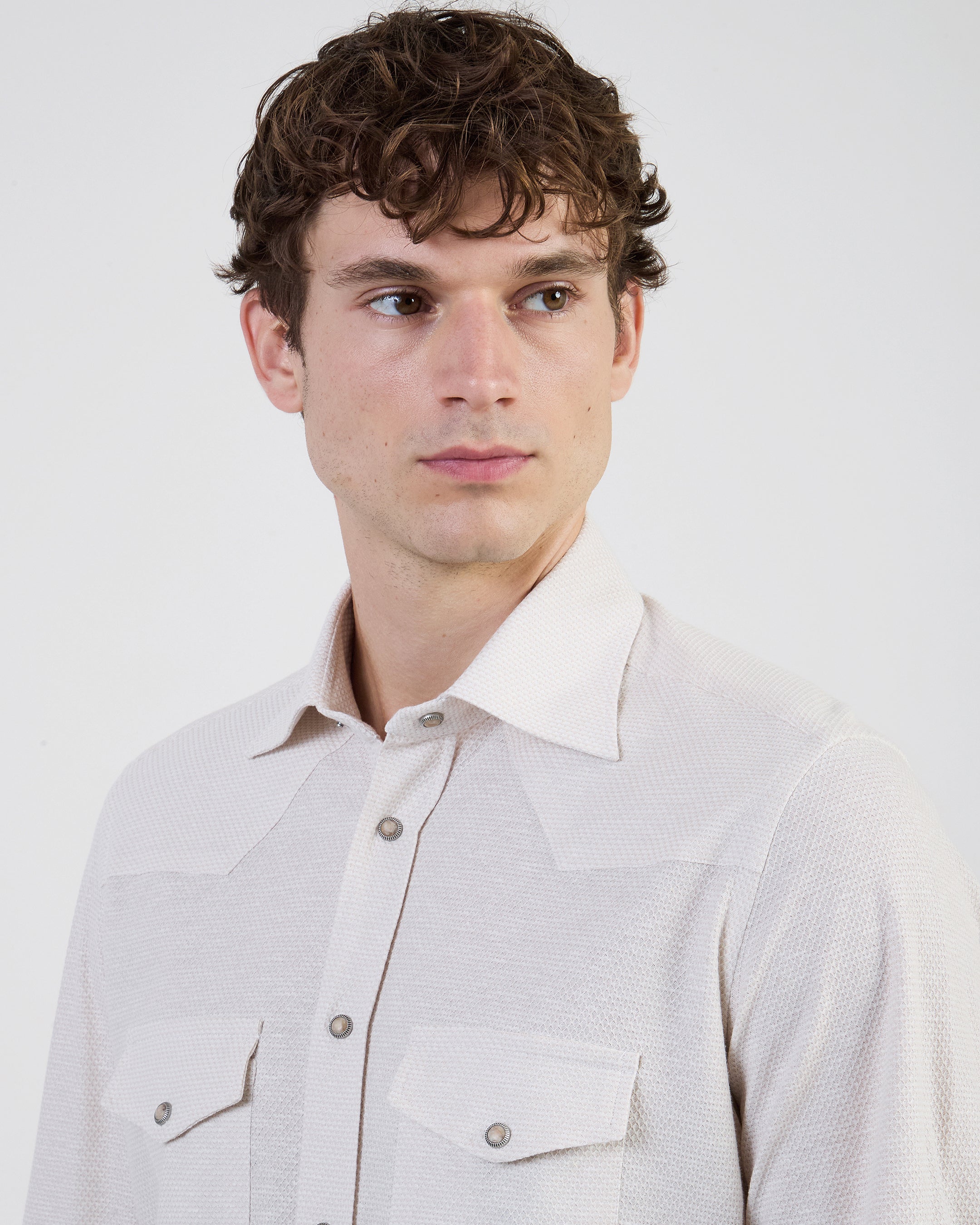 Men's Slim Fit Texas Shirt in Cotton and Linen Jersey - 2