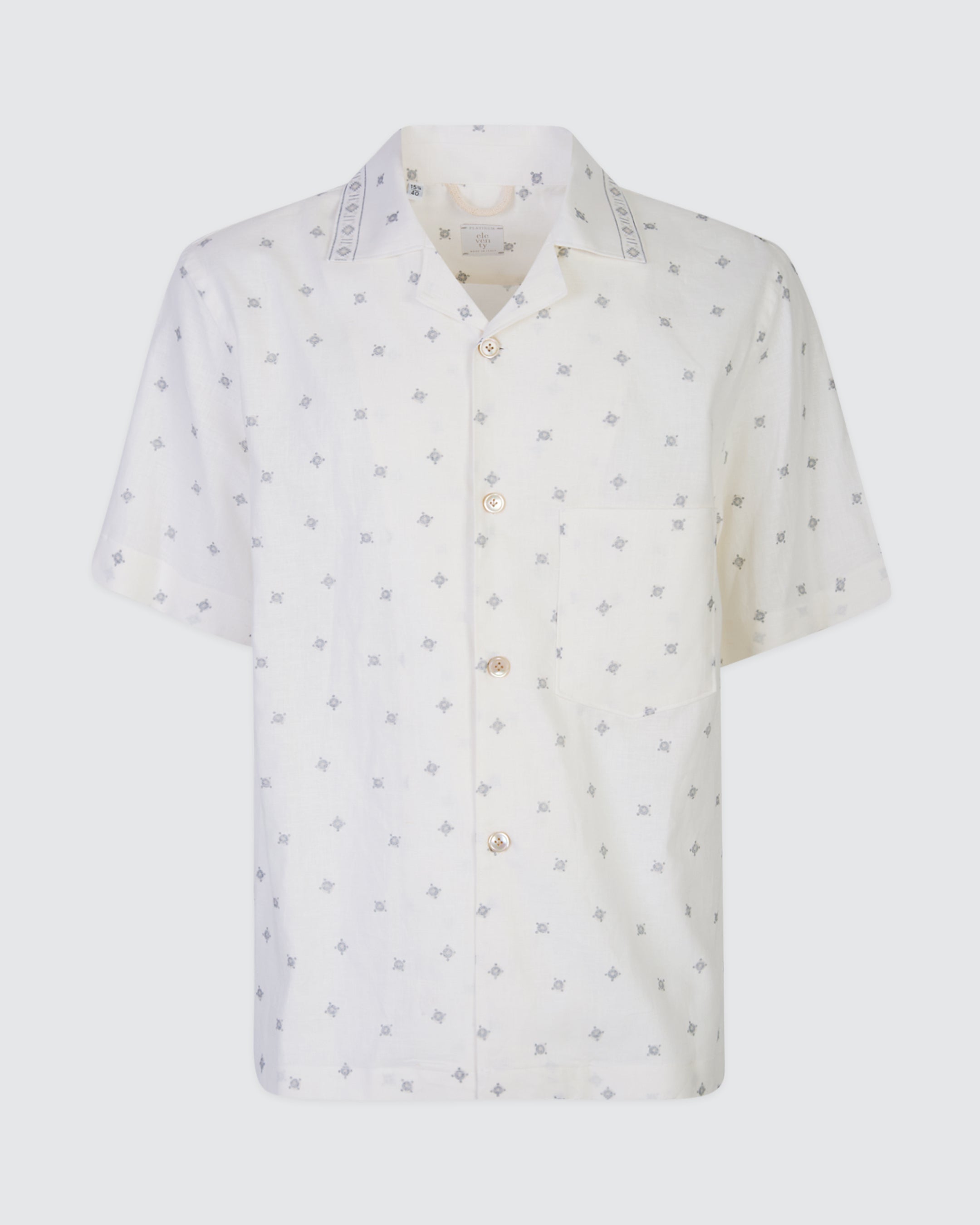Men's Linen and Cotton Short-Sleeve Bowling Shirt - 4