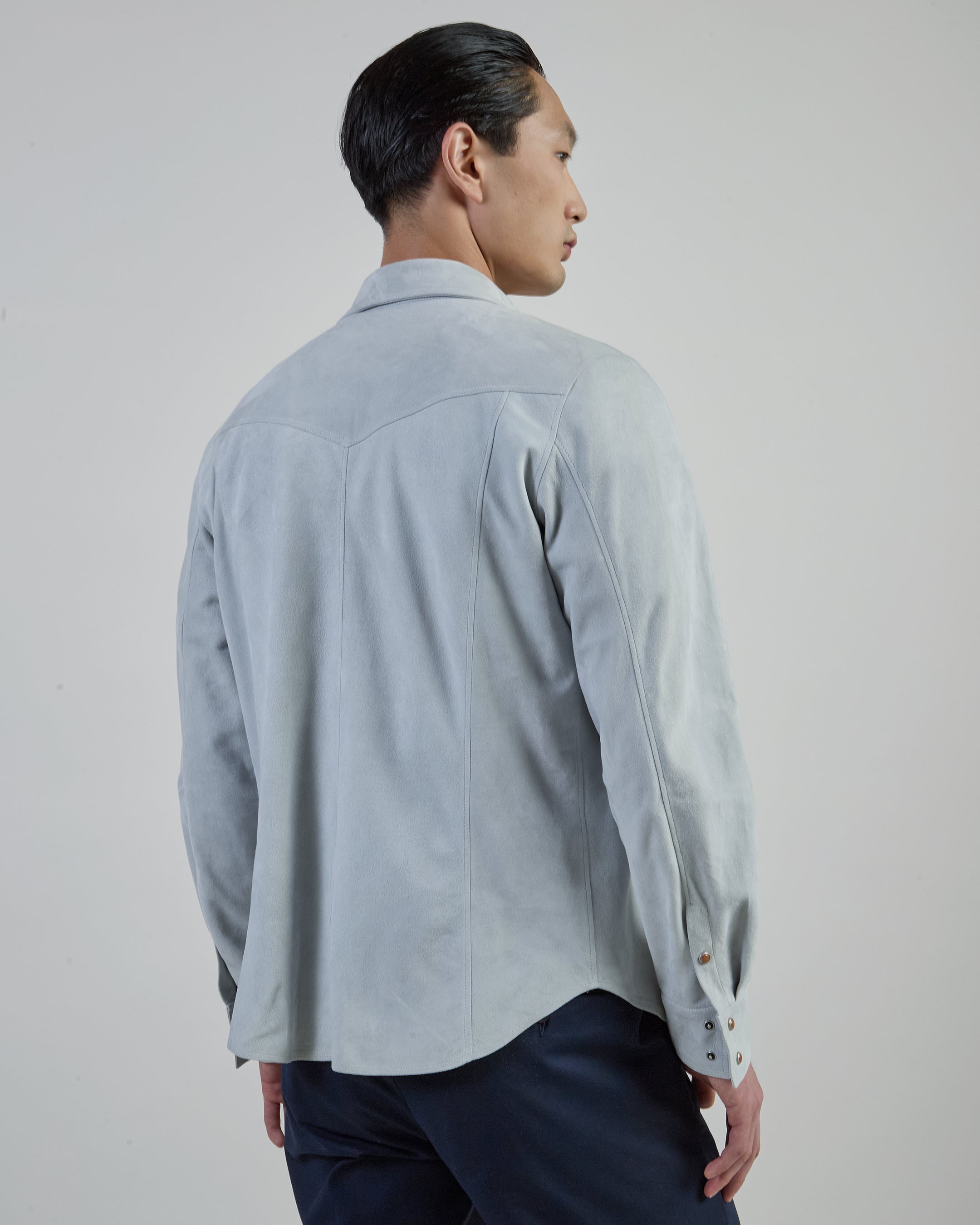 Men's Texas Napped Suede Western Shirt in Light Leather alternative
