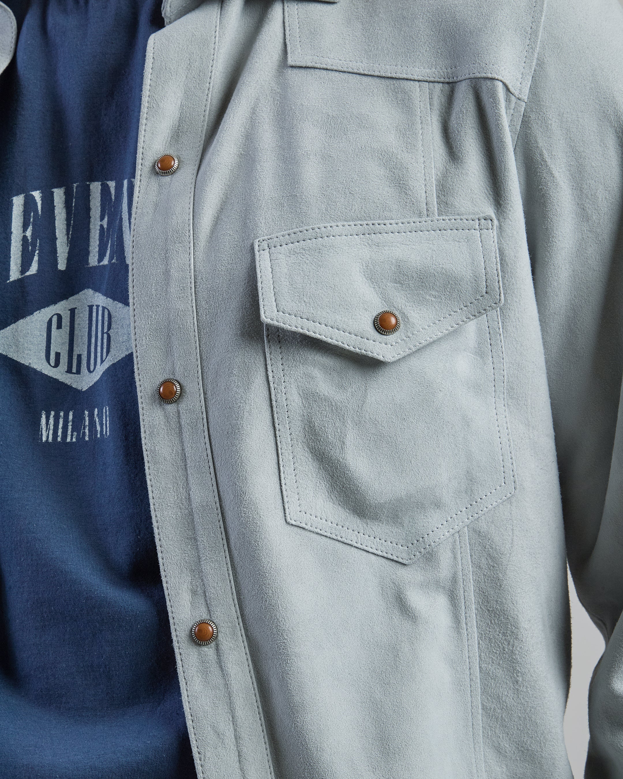 Camicia Texas in Suede Nappizzato e Pelle Scamosciata - 3