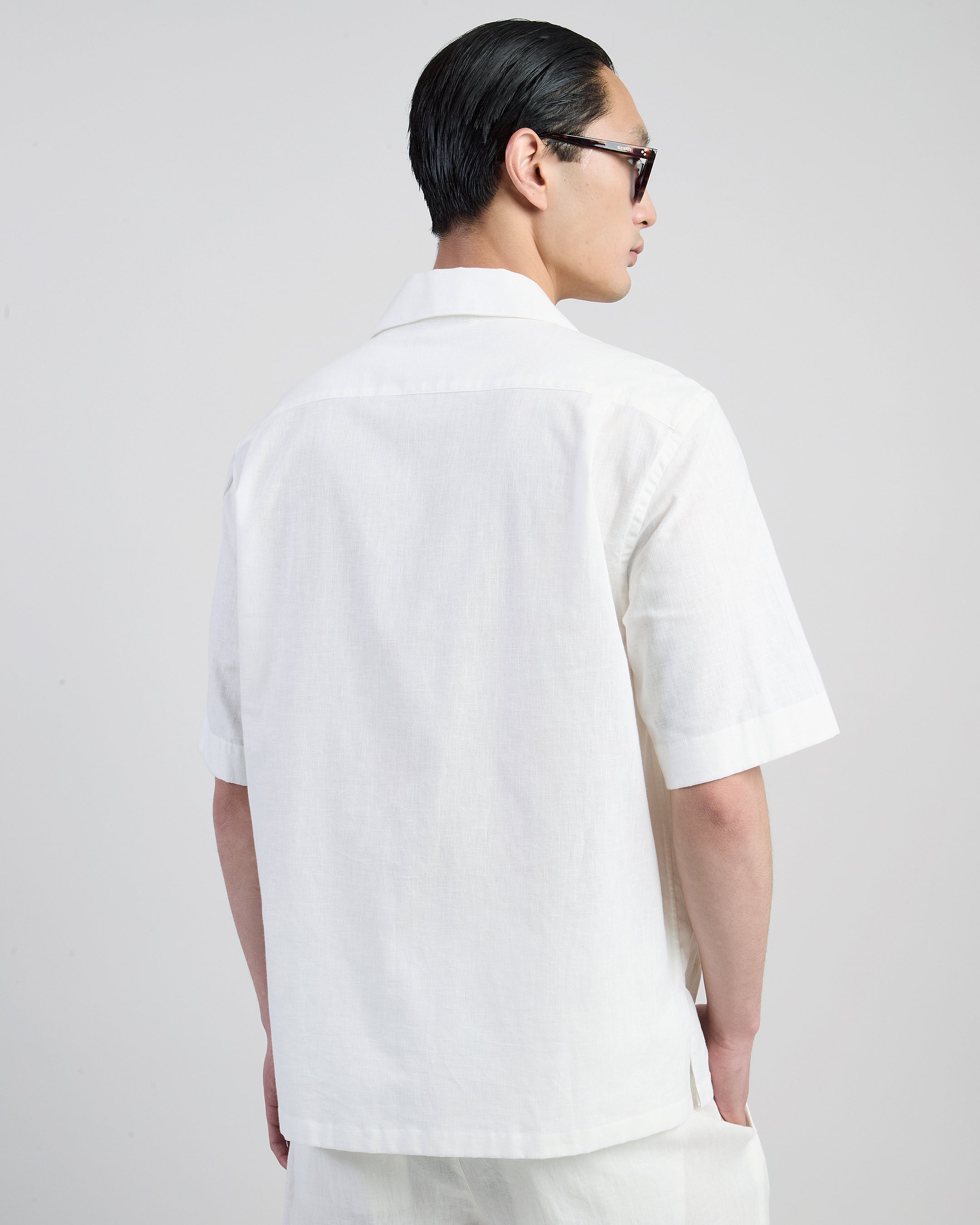 Embroidered Cotton Shirt with Bowling Collar alternative