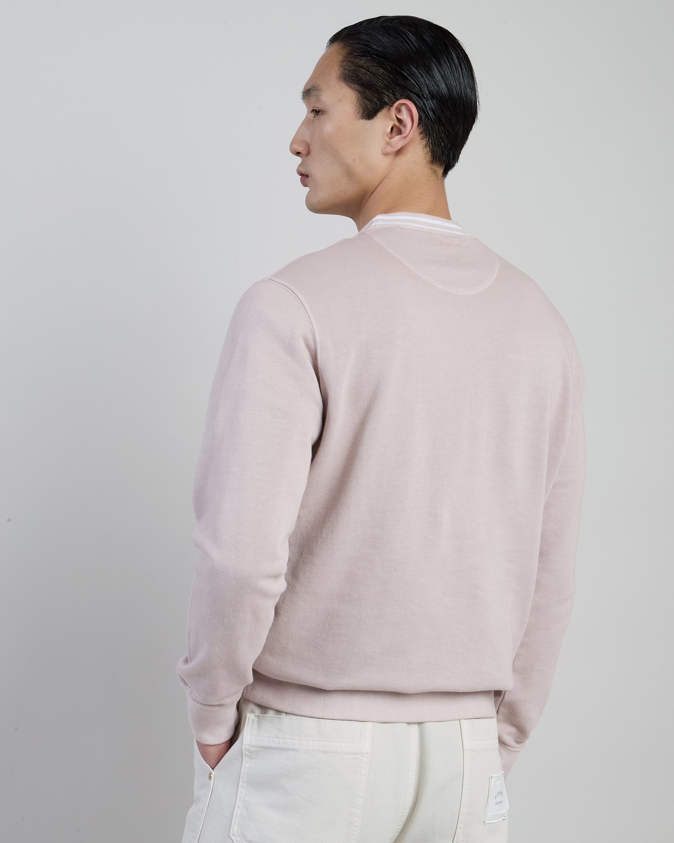 Men's Crew Neck Cotton Sweatshirt with Graphic Print - 2