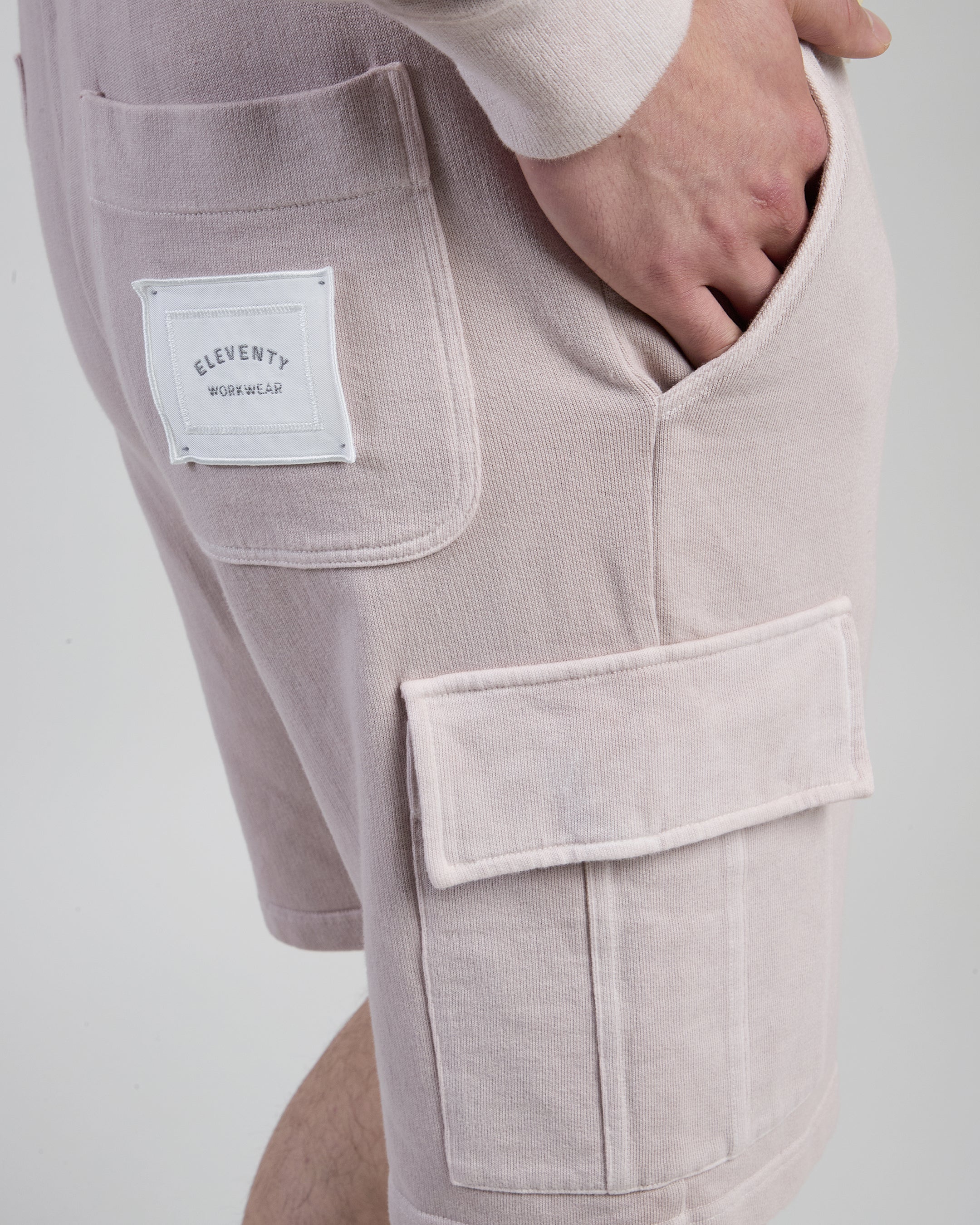 Garment-Dyed Cotton Cargo Bermuda Shorts with Drawstring