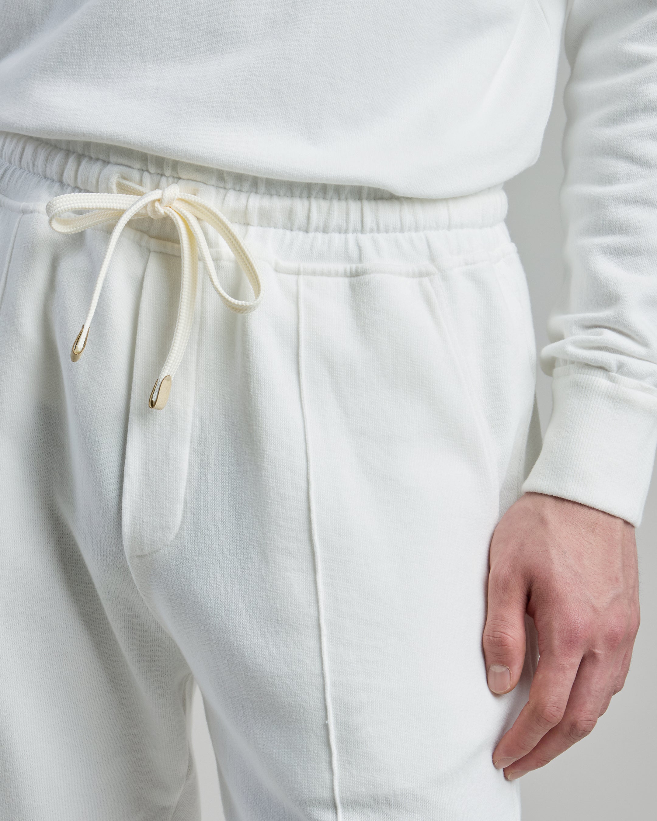 Men's Garment-Dyed Cotton Jersey Trousers with Pleats - 3