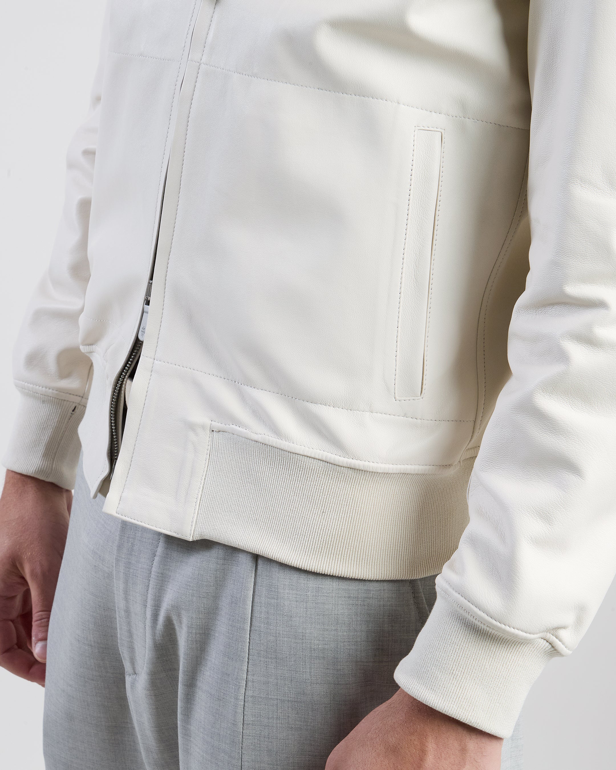 Men's Unlined Nappa Leather Hooded Zip-Up Jacket - 5