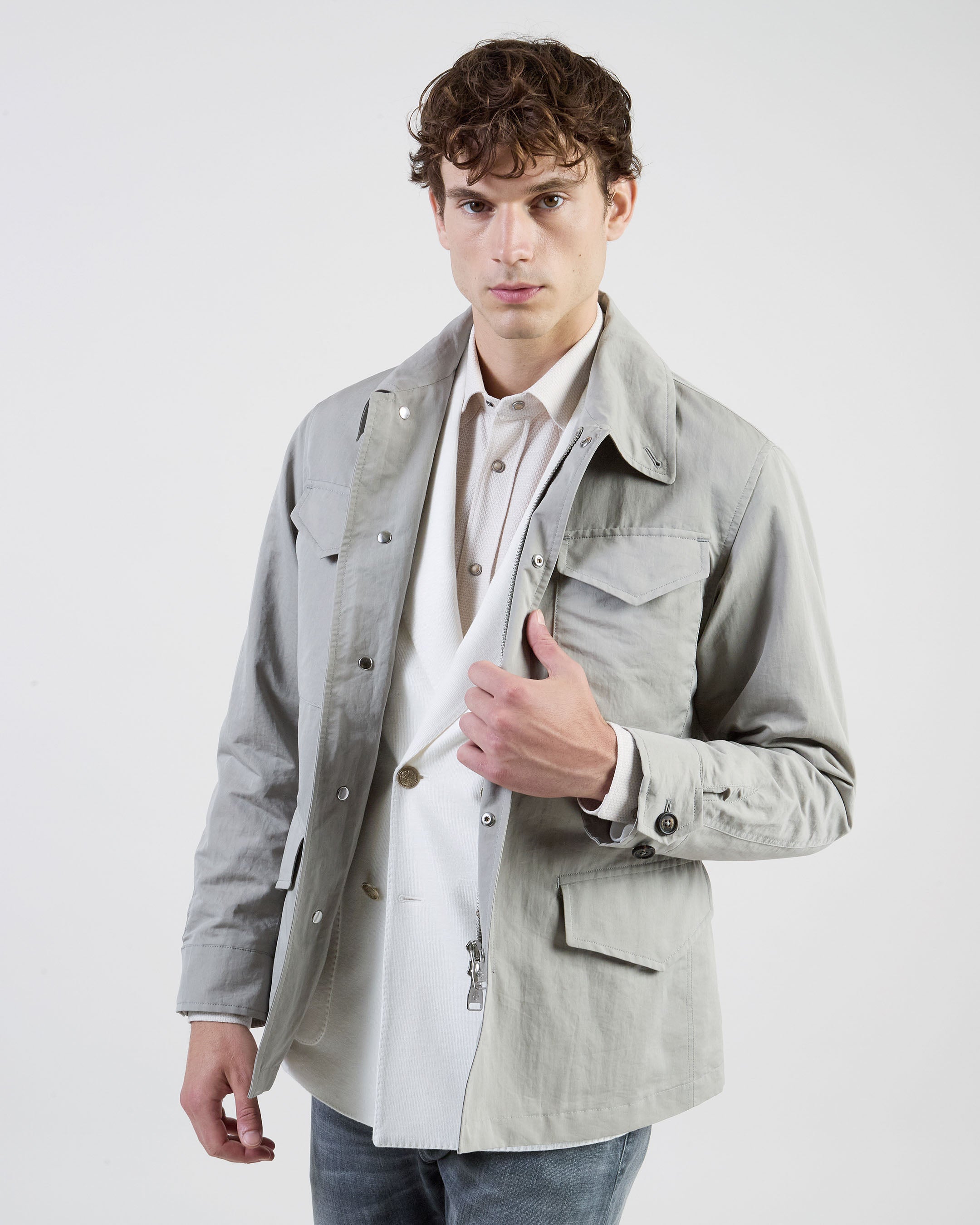 Men's Cotton and Silk Safari Jacket - 1