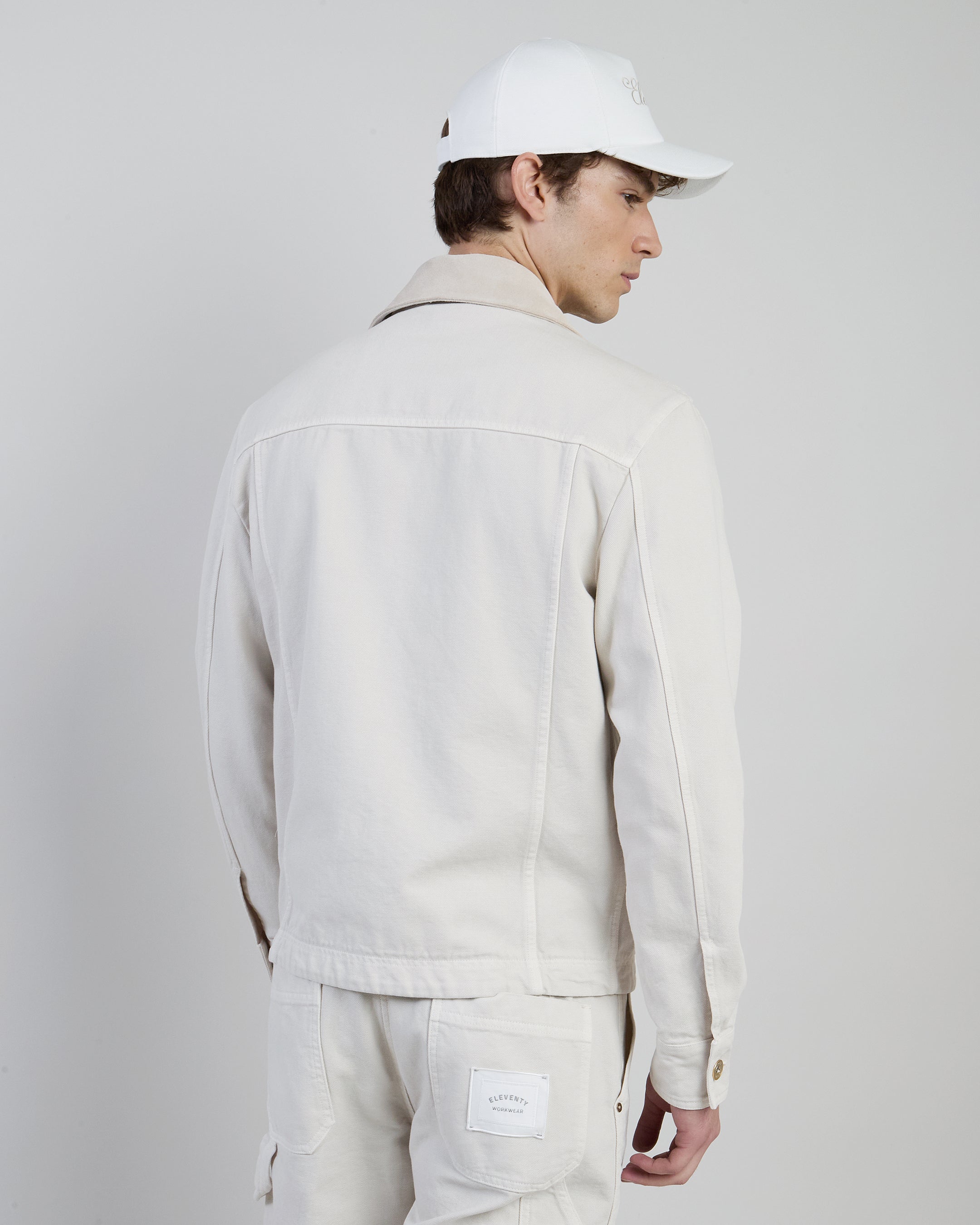 Dual-Material Cotton and Leather Workwear Jacket - 2