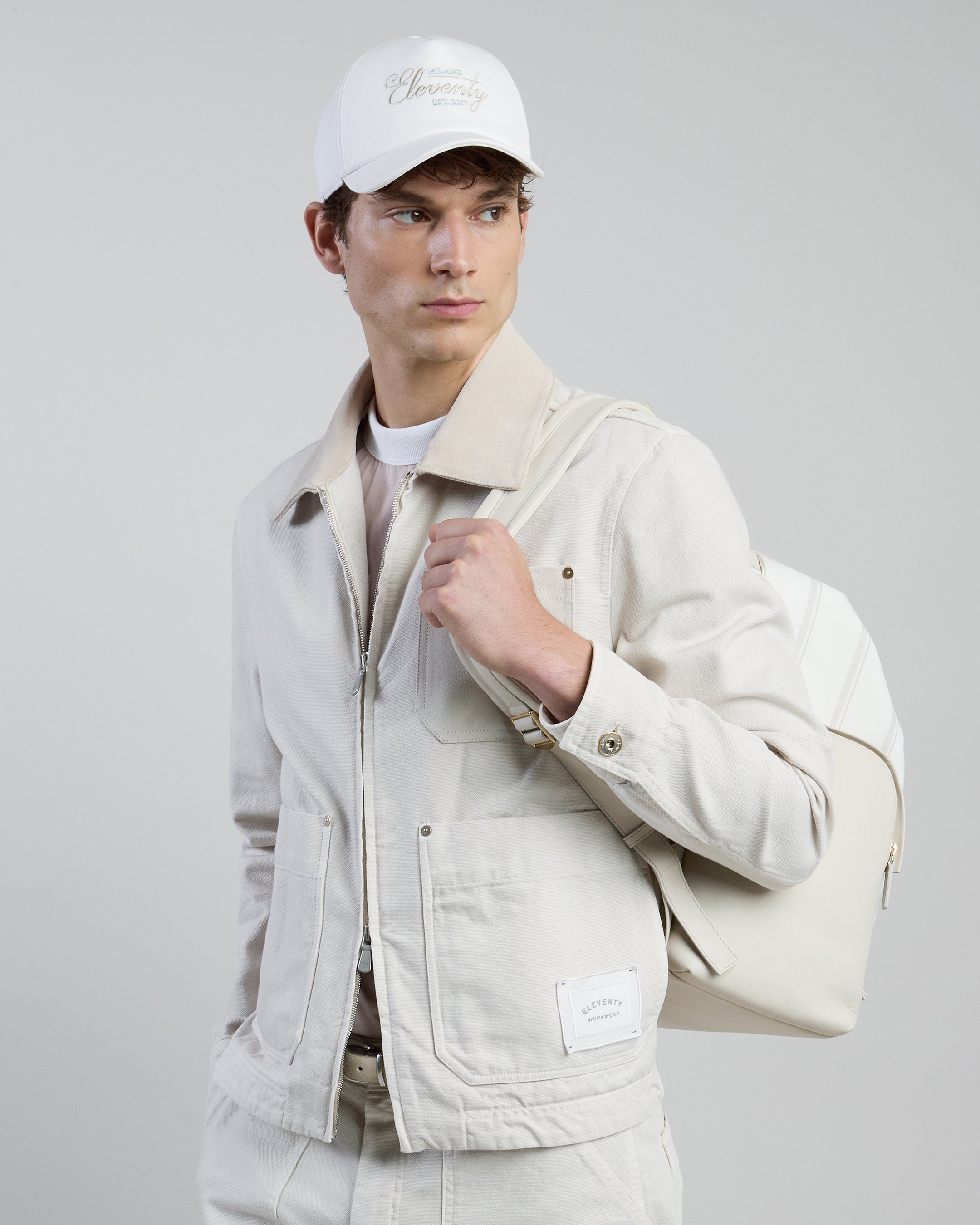 Dual-Material Cotton and Leather Workwear Jacket - 5