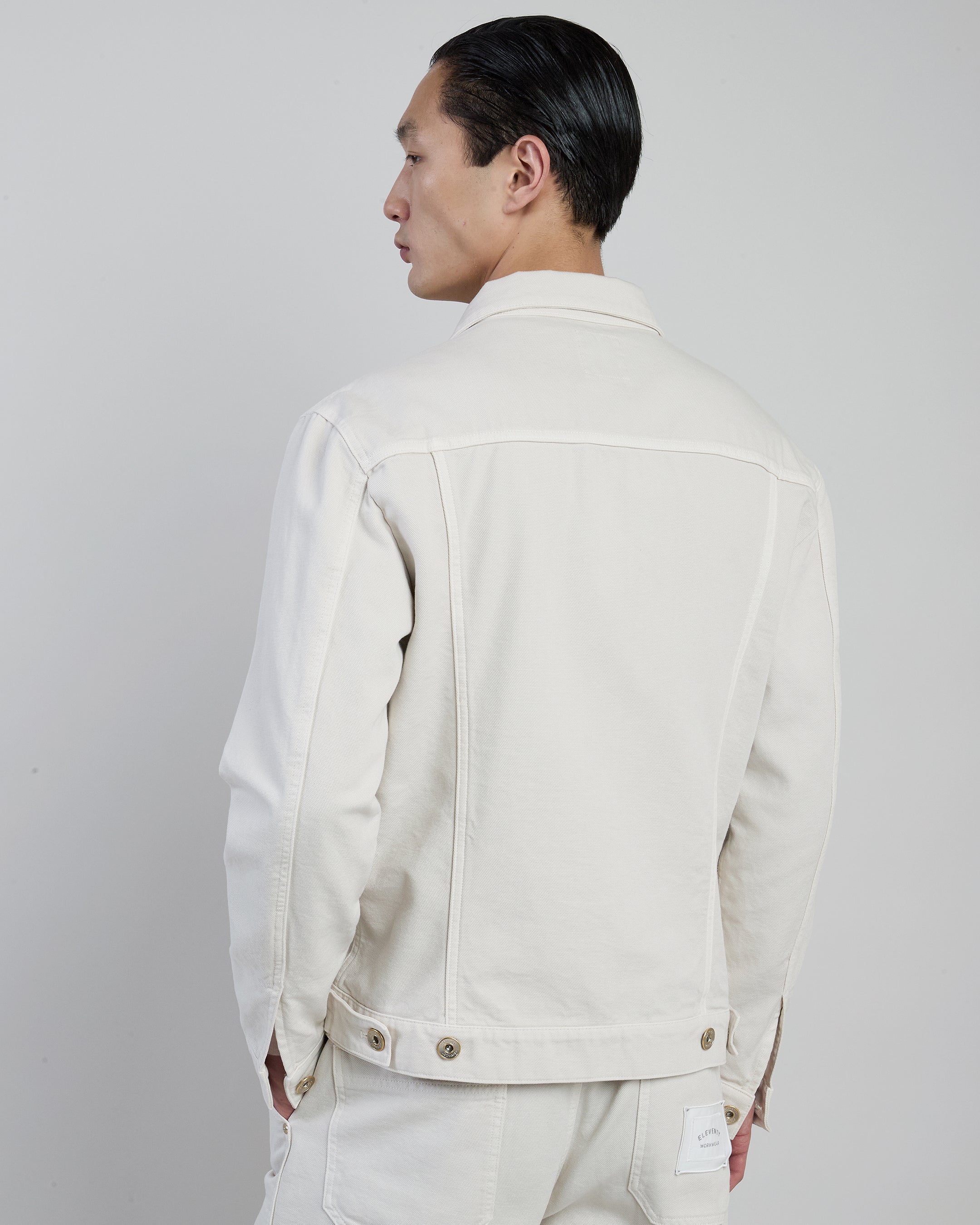 Men's Garment-Dyed Cotton Jacket with Pleated Details - 2