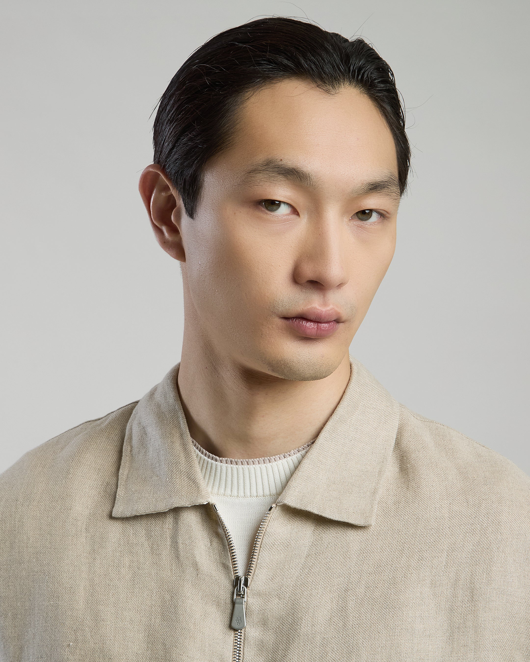 Men's Relaxed Fit Cool Linen and Silk Bomber Jacket - 3