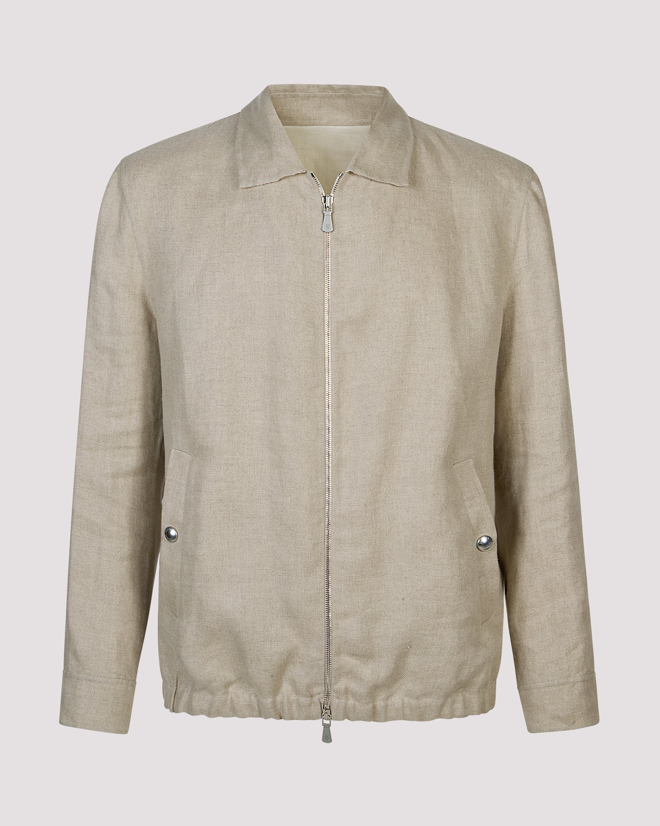 Men's Relaxed Fit Cool Linen and Silk Bomber Jacket