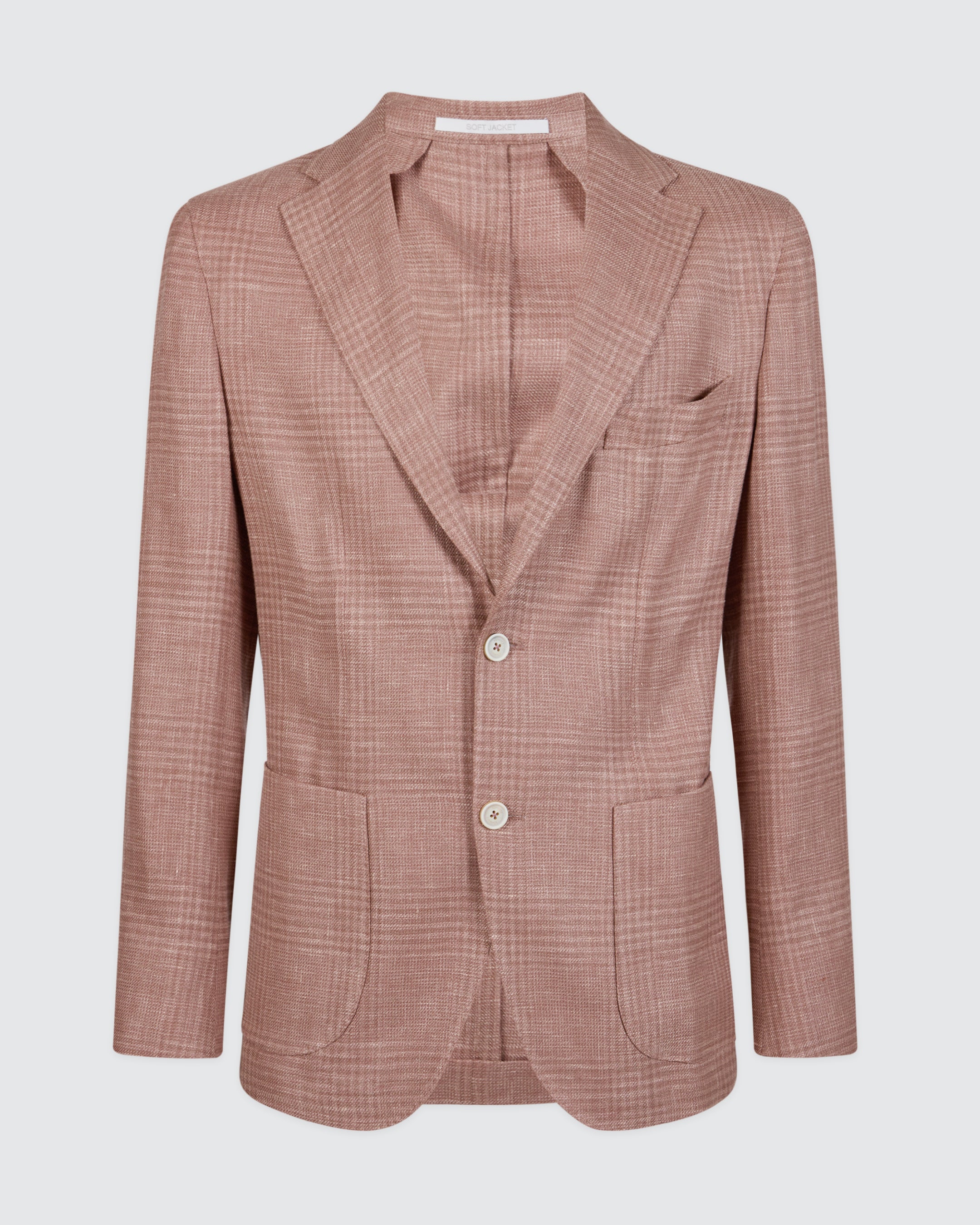 Slim Fit Linen Wool and Silk Single-Breasted Jacket - 4