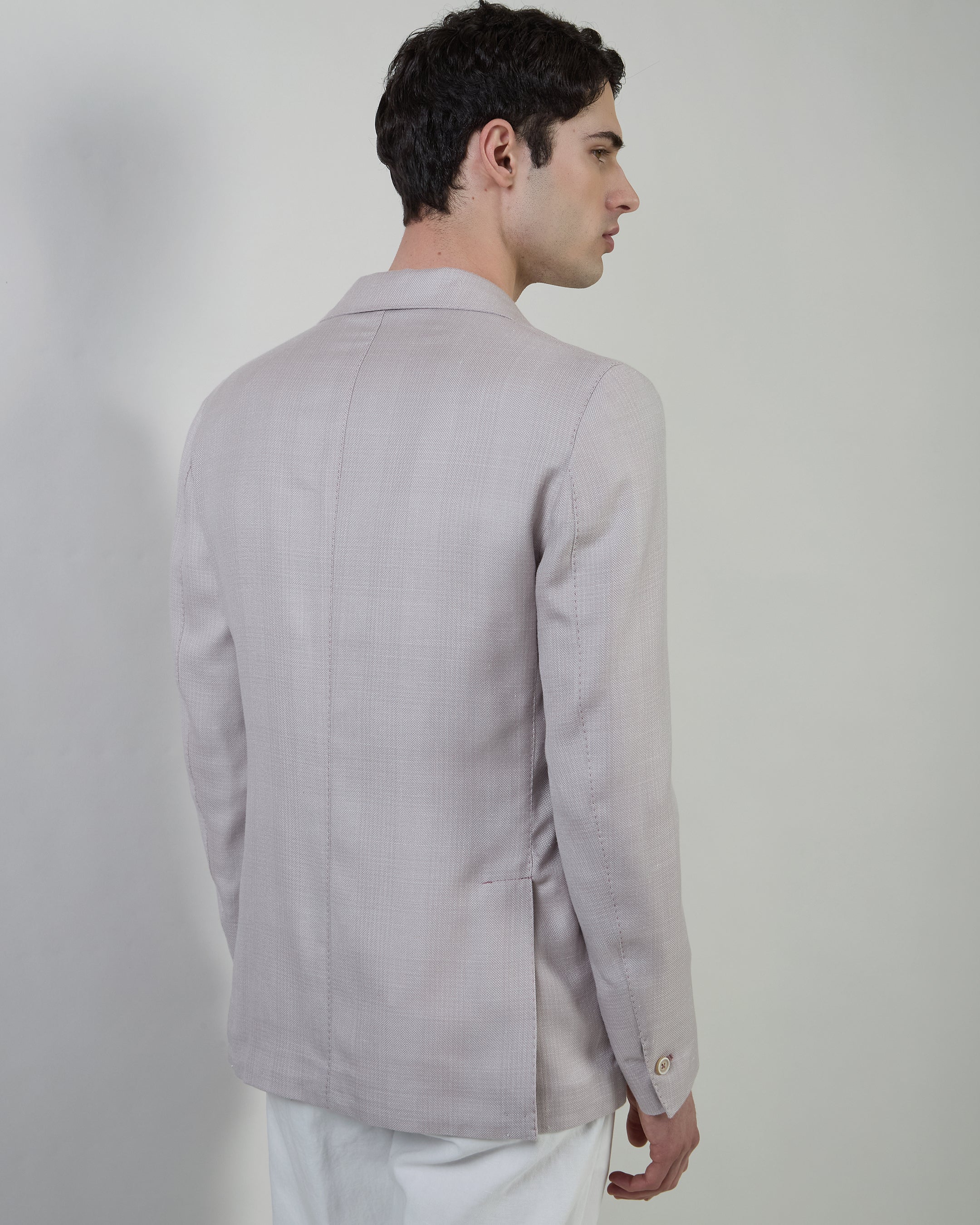 Men's Single-Breasted Cashmere Silk Linen Jacket - 2