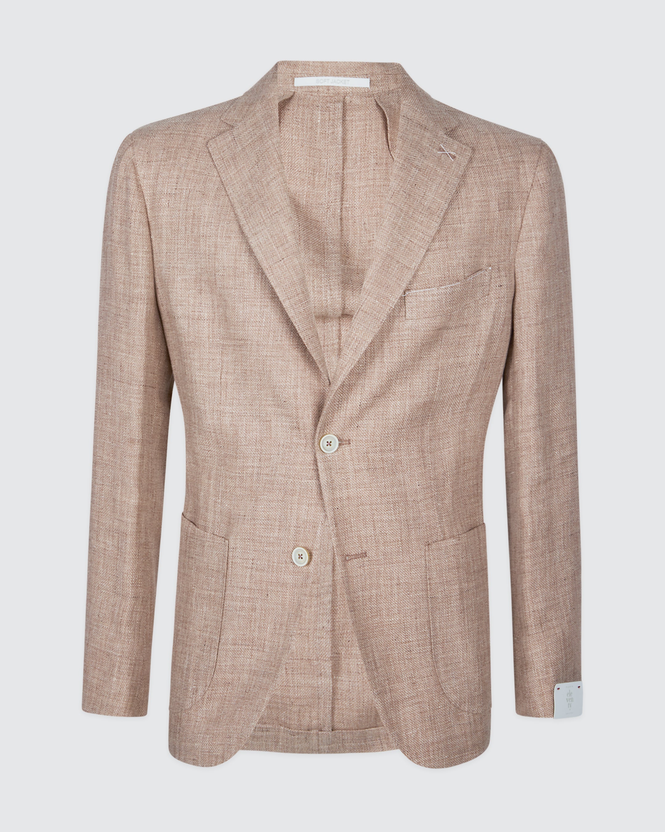 Slim Fit Single-Breasted Linen and Wool Jacket - 5