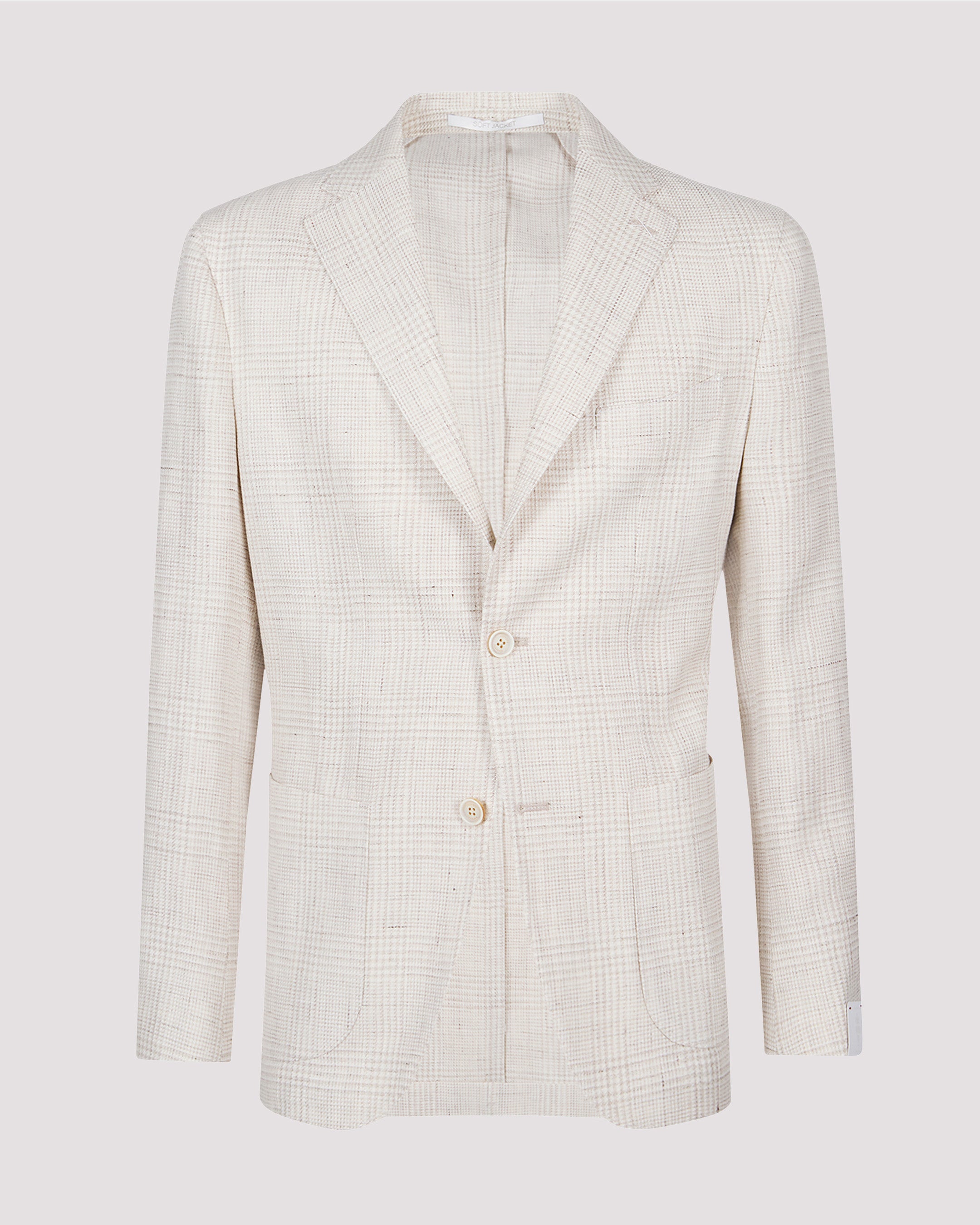 Slim Fit Single-Breasted Linen and Wool Jacket - 5