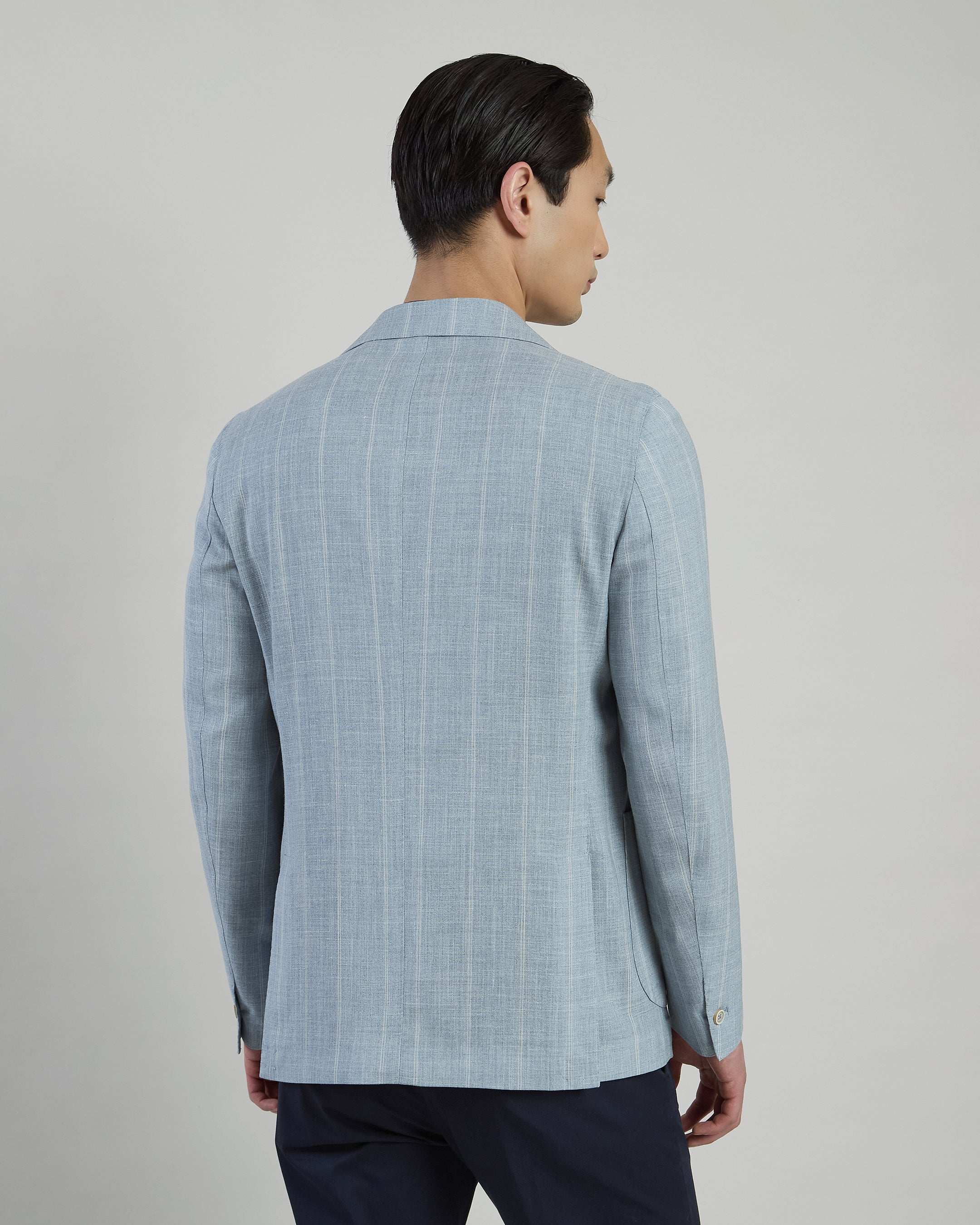 Men's Single-Breasted Wool Silk Linen Slim Jacket alternative
