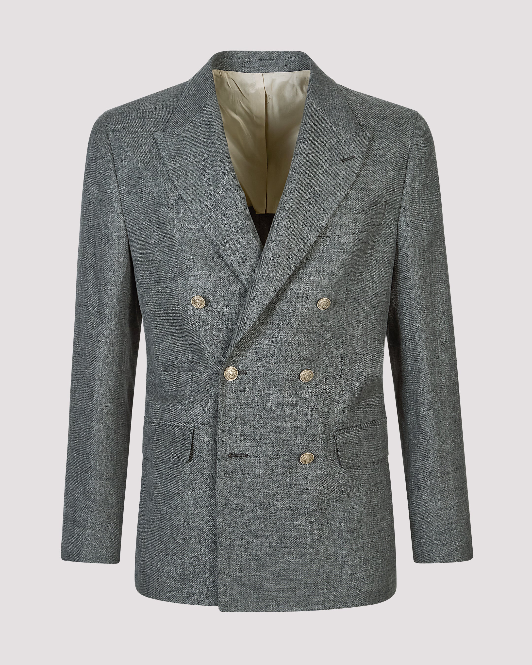 Men's Double-Breasted Linen, Wool and Silk Jacket - 6