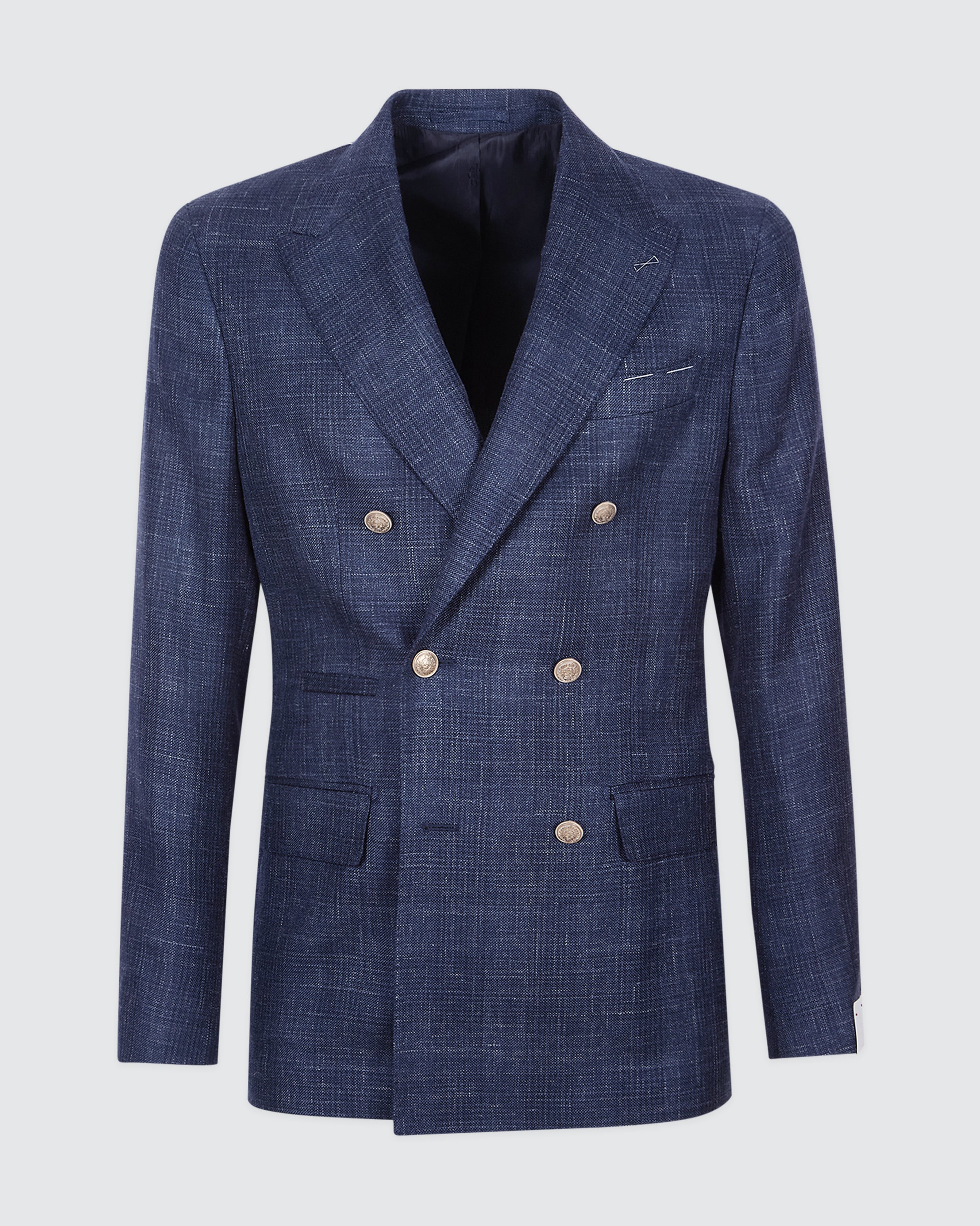Double-Breasted Prince of Wales Cashmere Silk Jacket - 4
