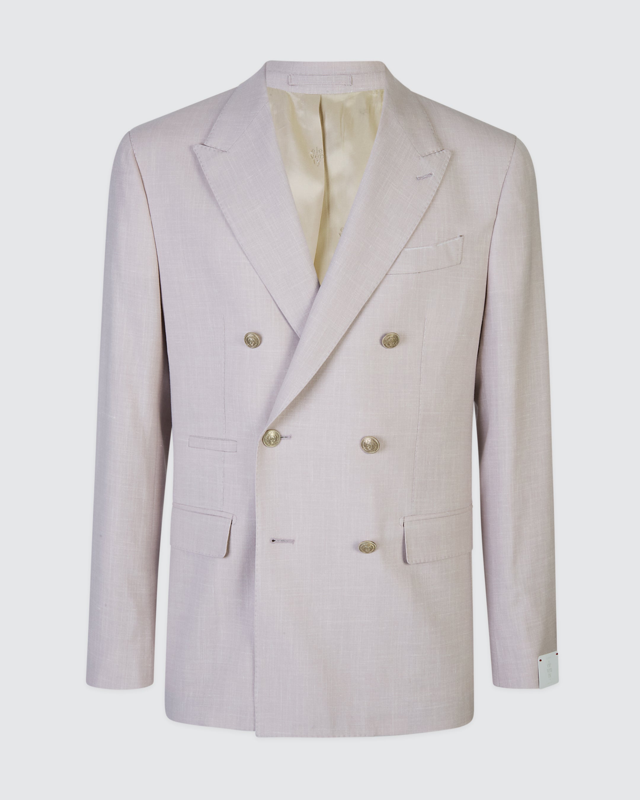 Men's Double-Breasted Wool Silk and Linen Jacket - 4