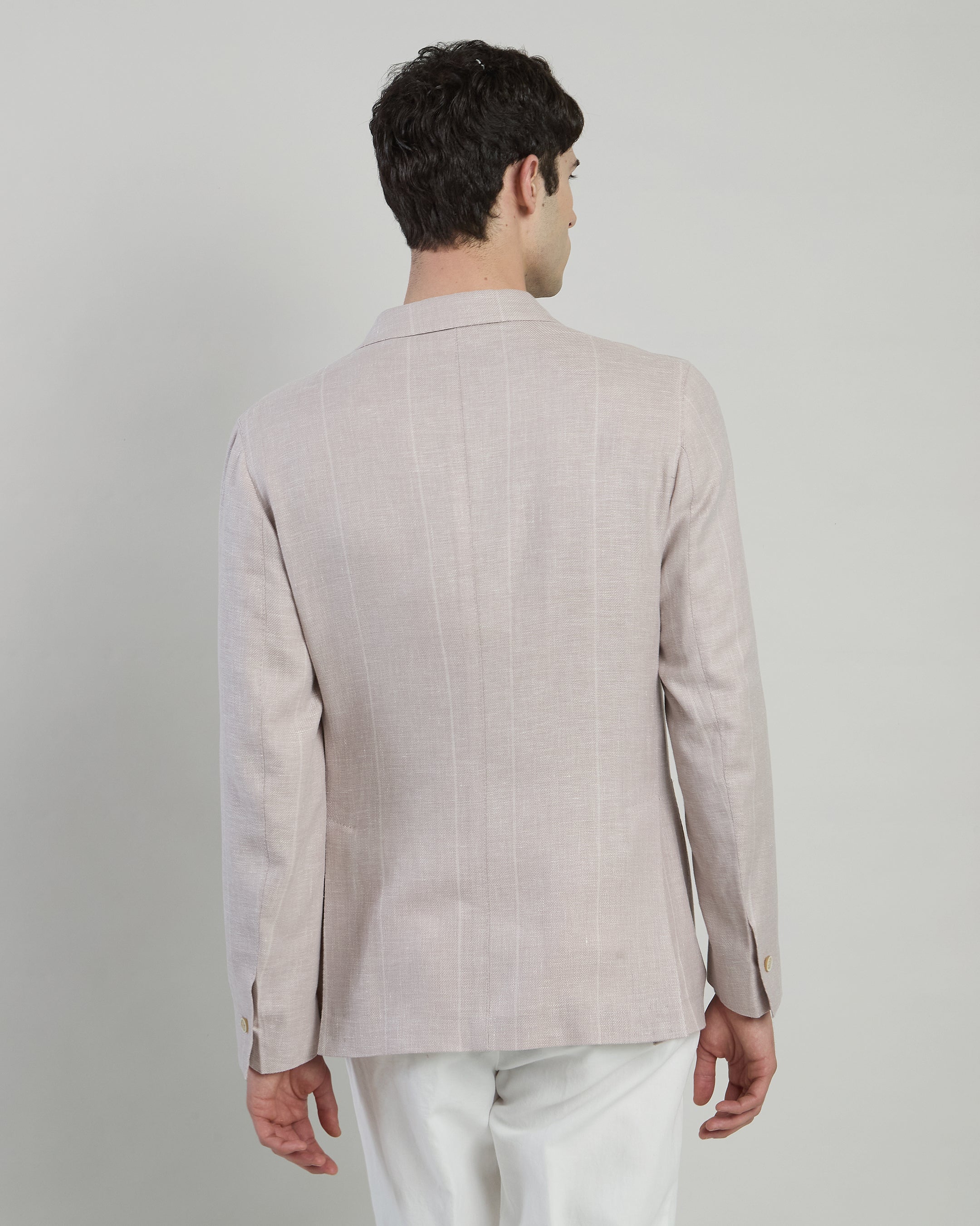 Men's Single-Breasted Linen Wool and Silk Jacket - 2