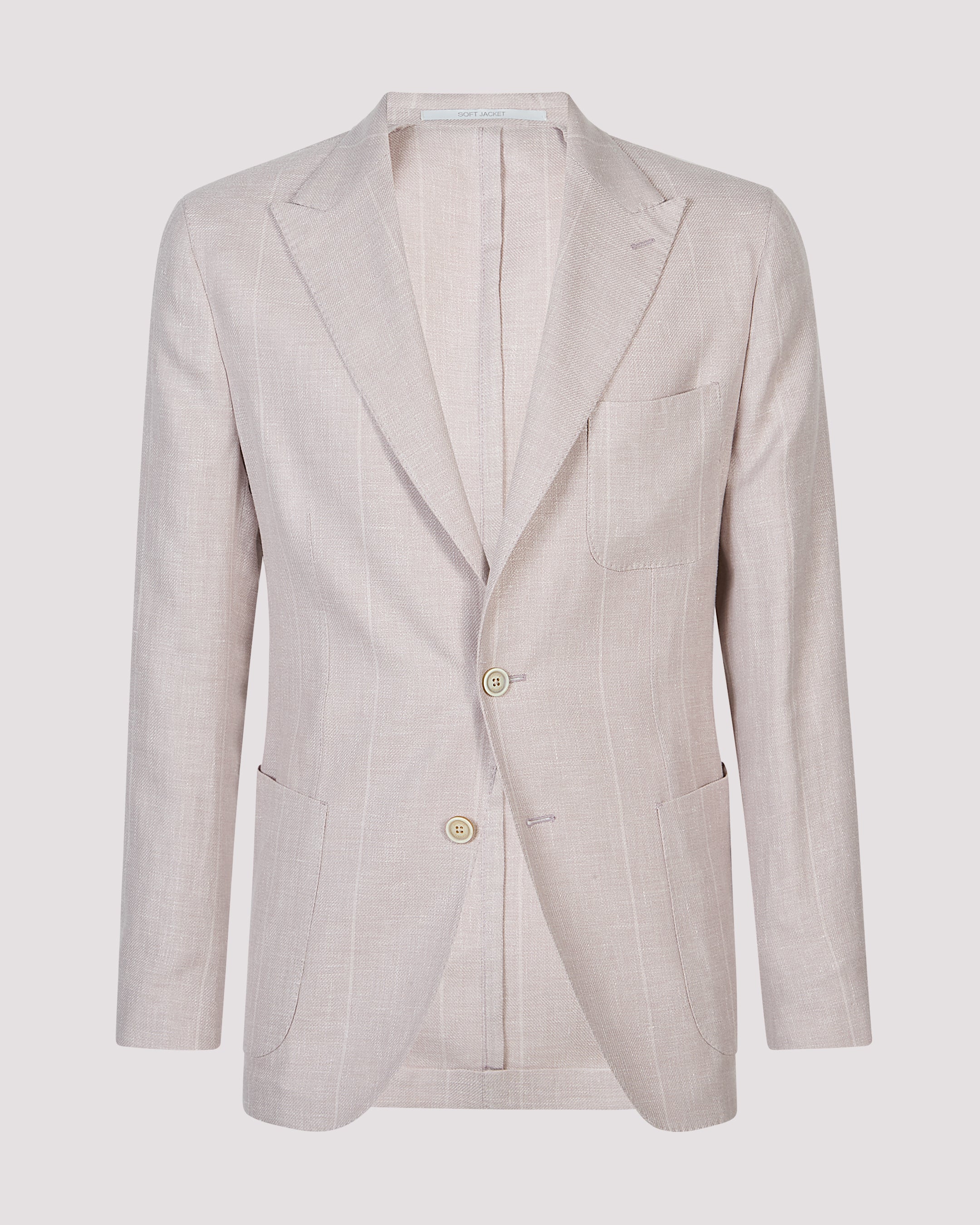 Men's Single-Breasted Linen Wool and Silk Jacket - 4