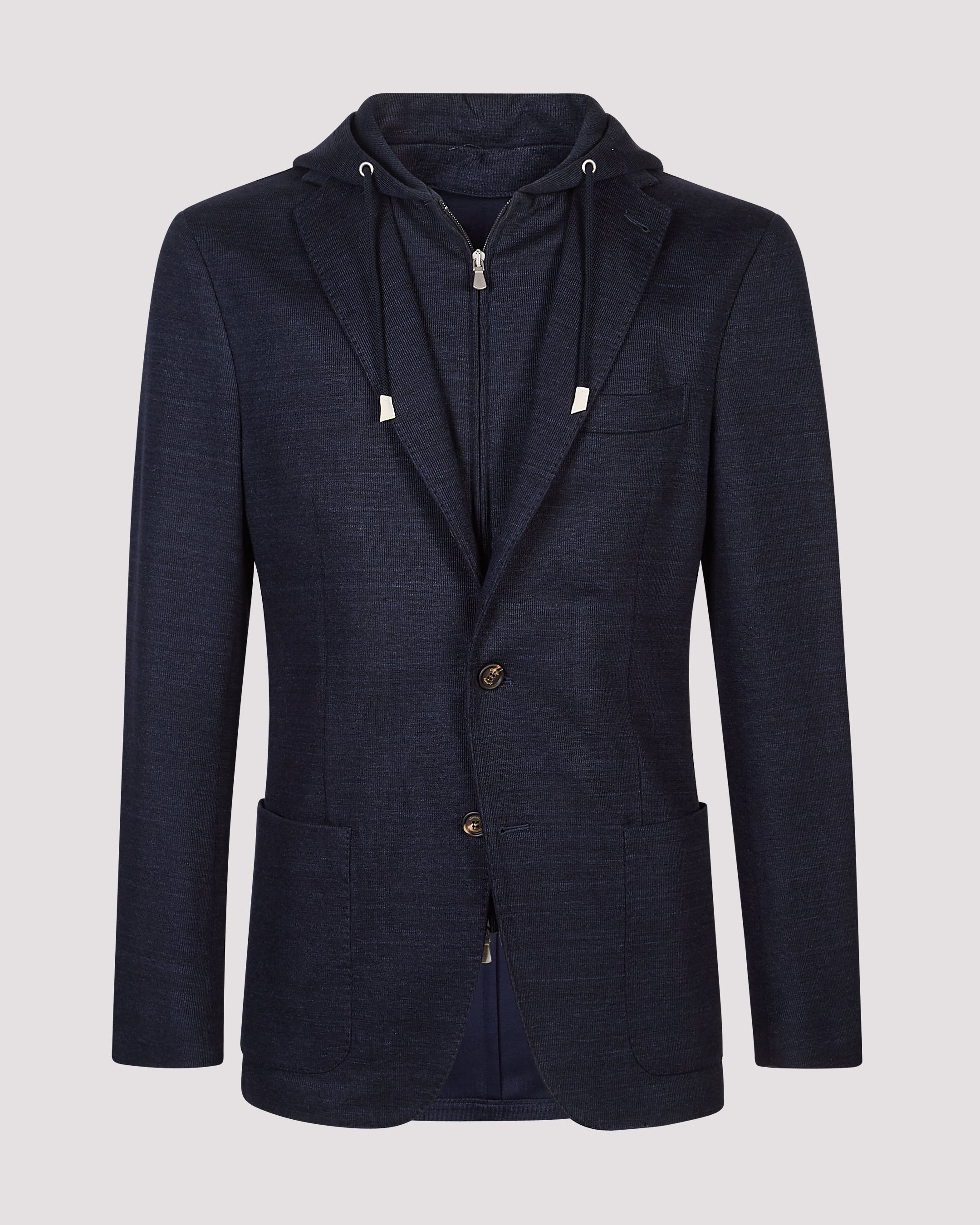 Men's Linen, Cotton and Tencel Jacket with Bib - 6