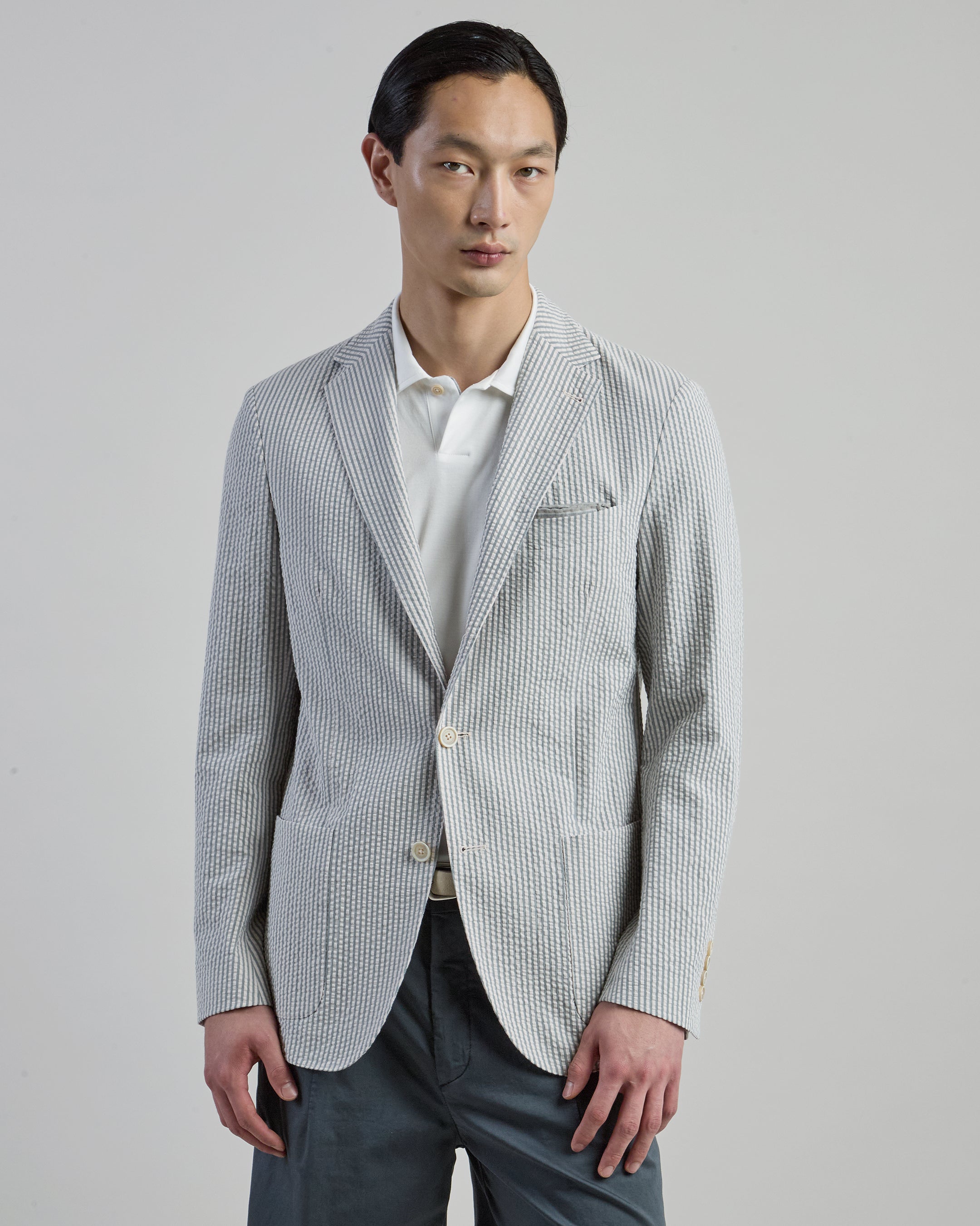 Men's Slim Fit Single-Breasted Cotton Jacket